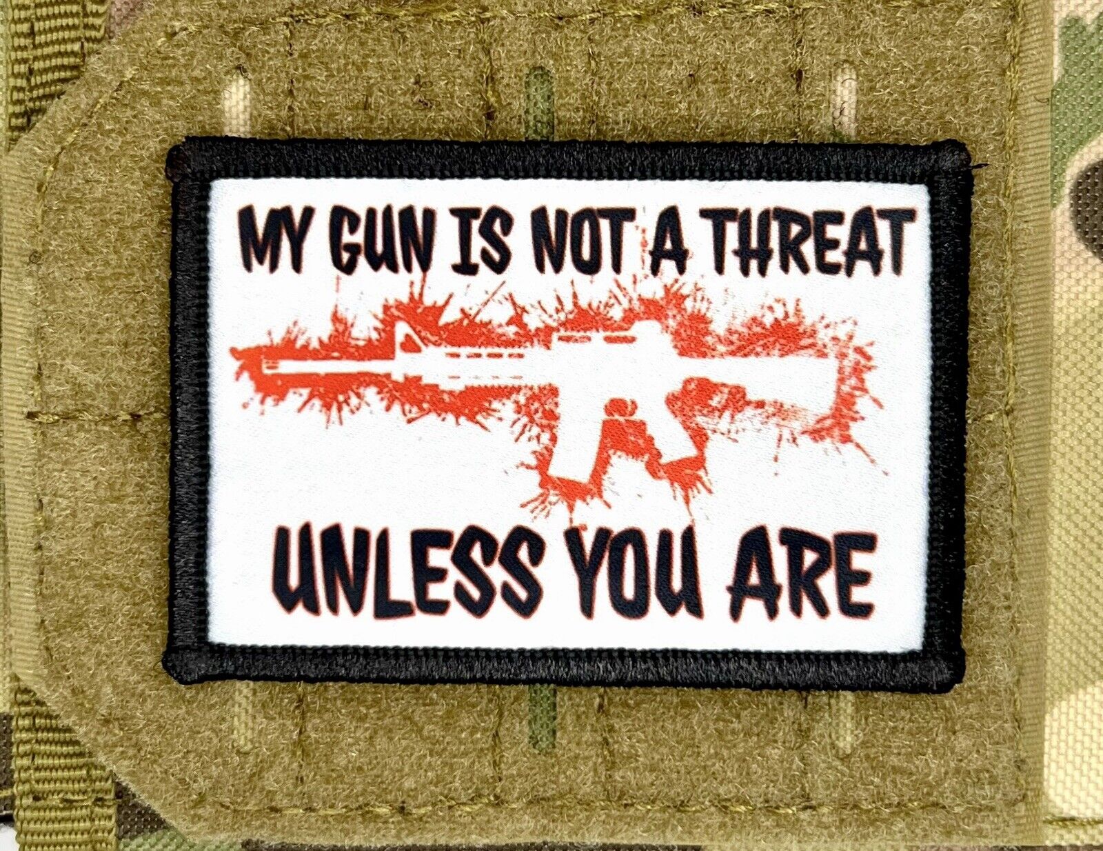 My Gun Is Not A Threat Patch / Military Badge Tactical Hook & Loop 416