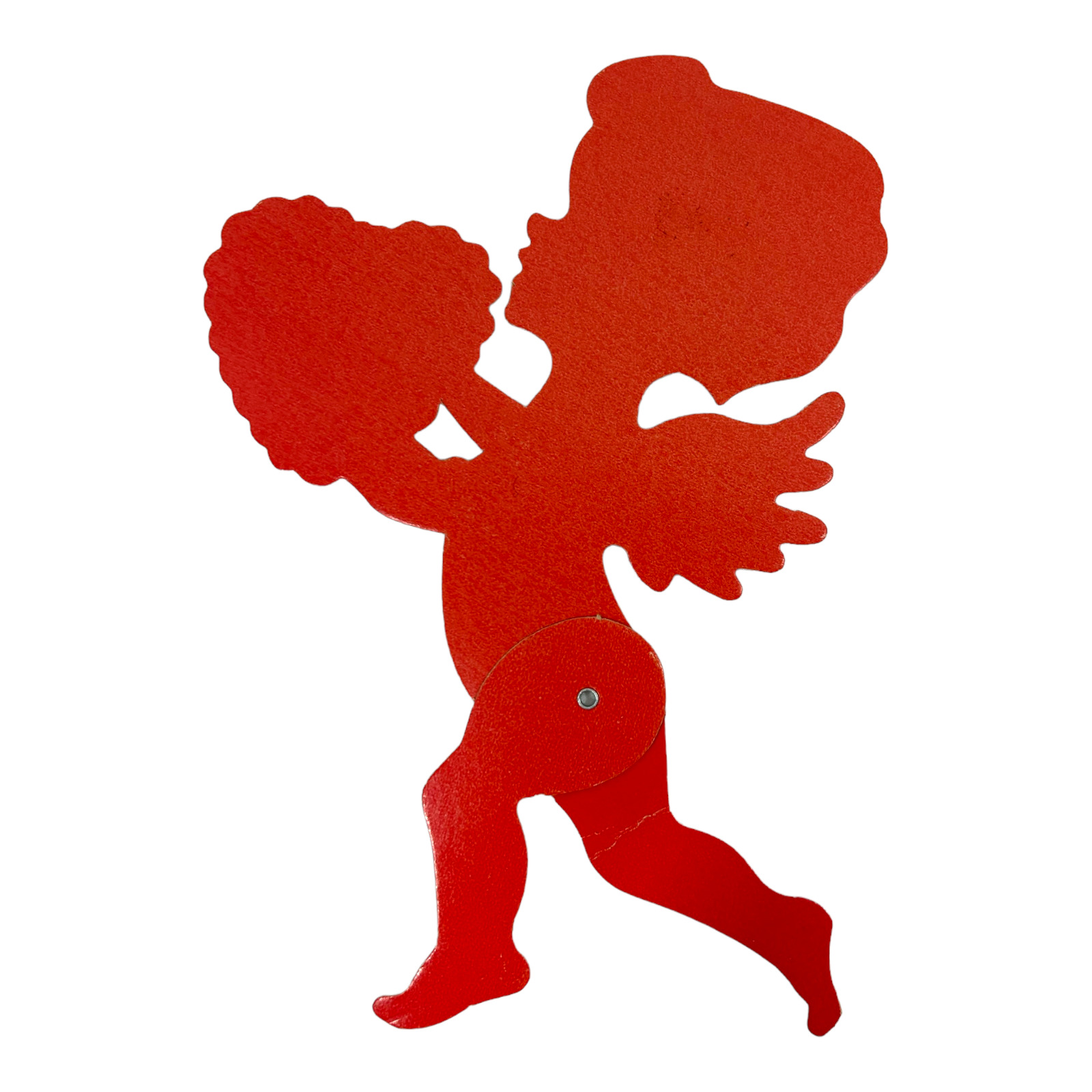 Cupid 12” tall Valentines Day Die Cut Vintage articulated 8” silhouette red