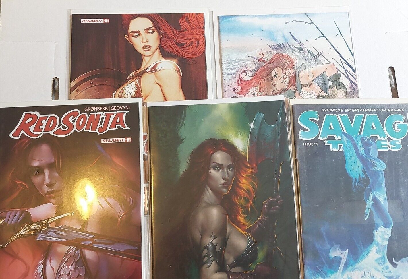 Lot Of 5 Red Sonja  Parrillo Virgin Savage Tales Suayan Momoko Age of Chaos