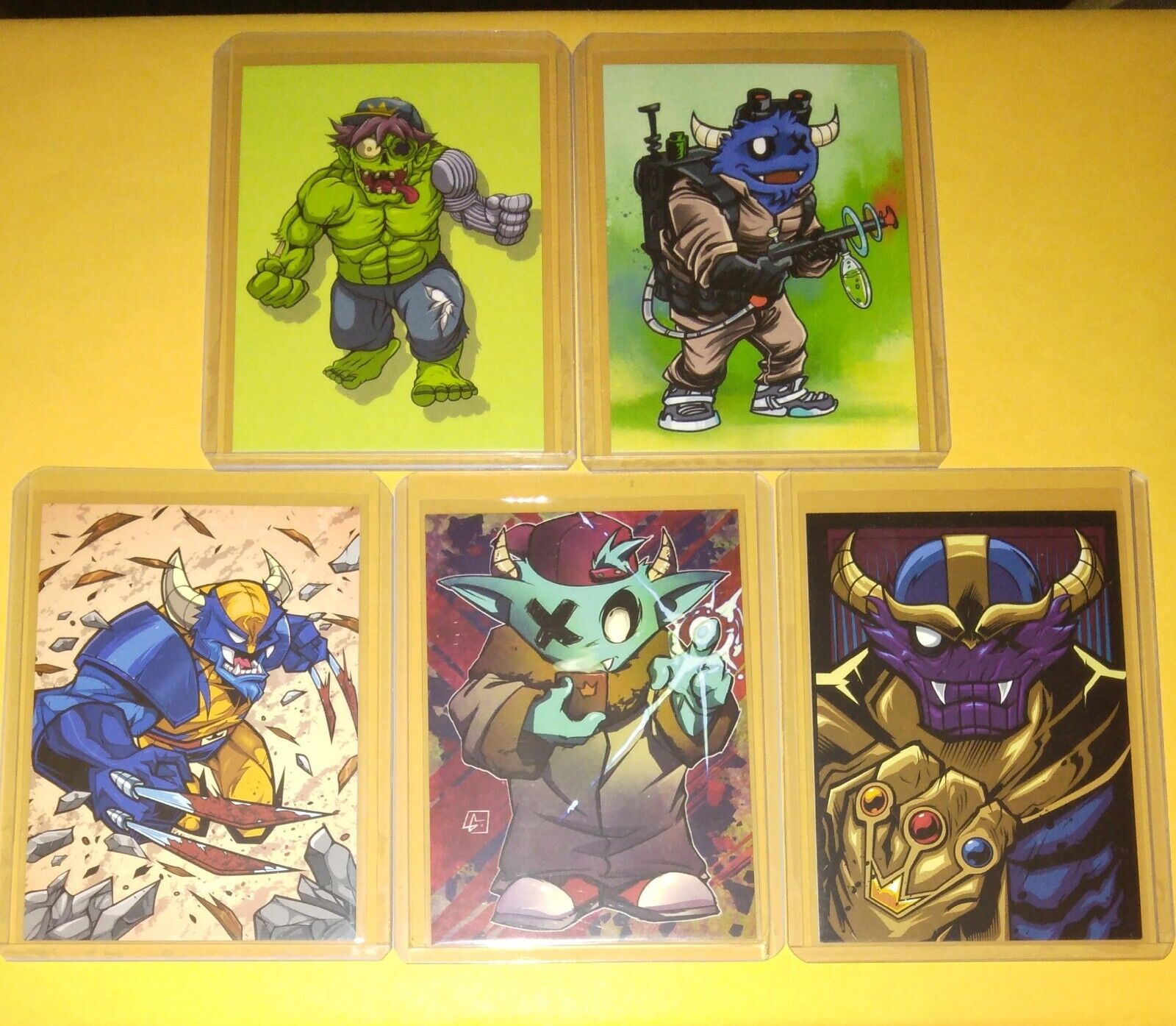 BAM Box Big Beast trading card LOT of 5: Hulk Wolverine Thanos Ghostbusters Yoda