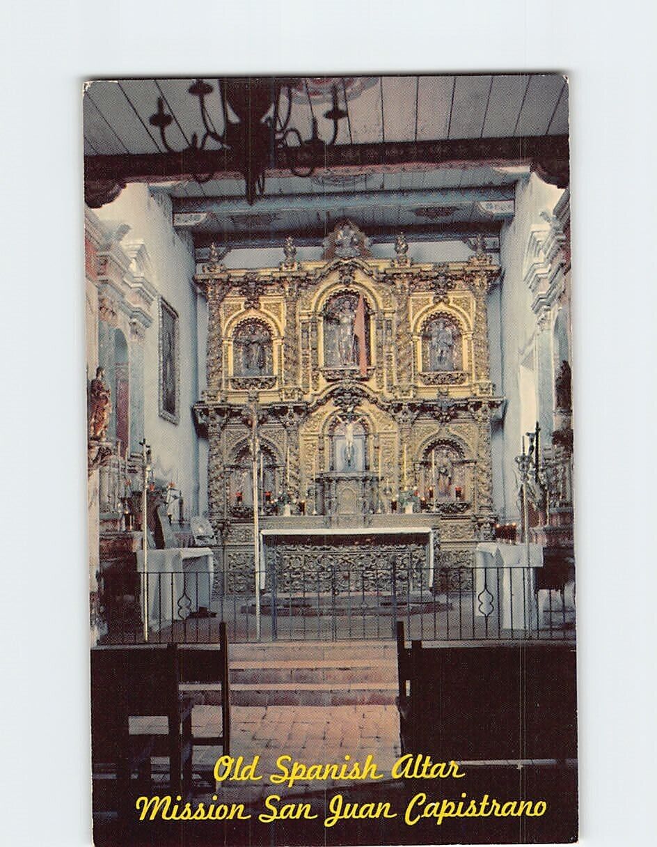 Postcard Old Spanish Altar Mission San Capistrano California USA