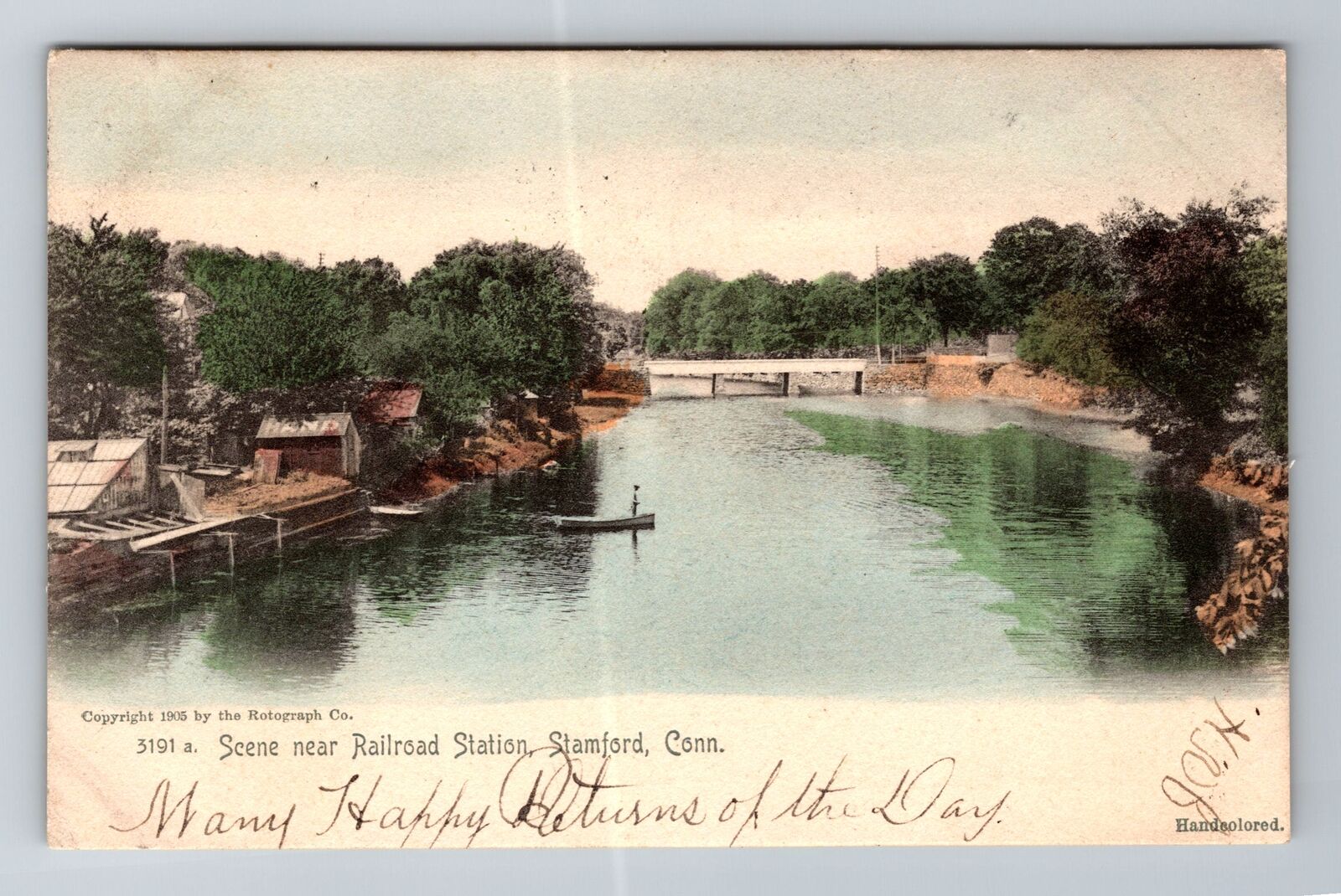 Stamford CT-Connecticut, Railroad Station, Antique, Vintage c1905 Postcard