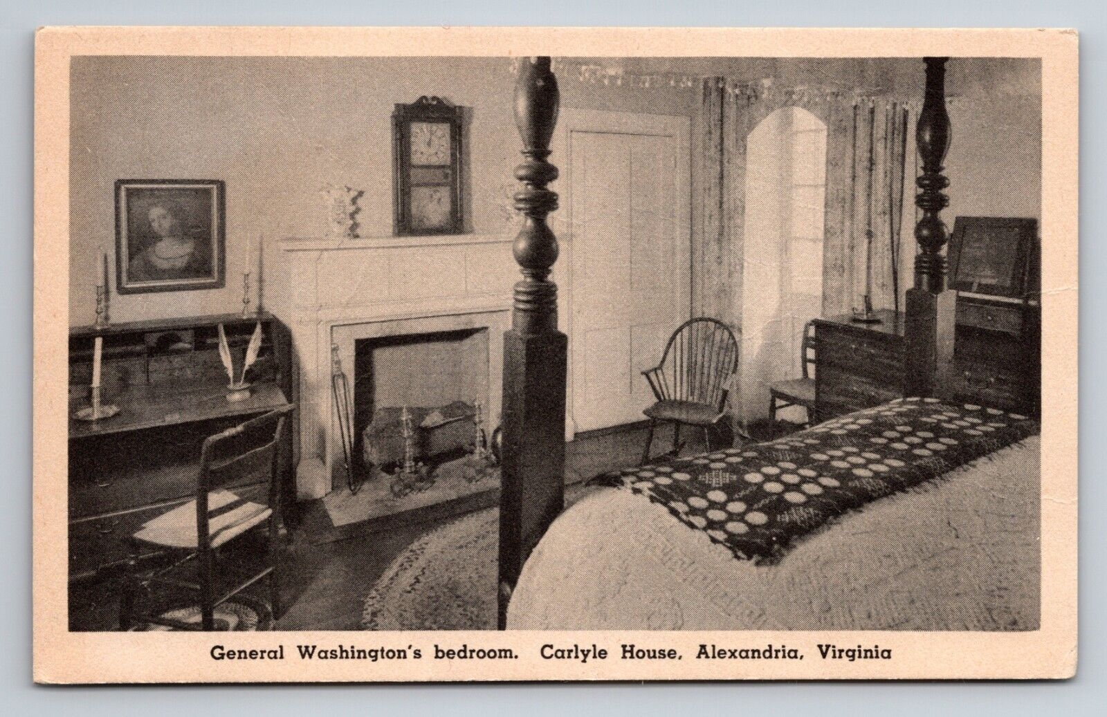 General Washington\'s Bedroom The Carlyle House Alexandria Virginia Postcard