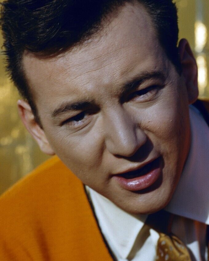 Bobby Darin close up portrait in orange jacket 24x36 Poster
