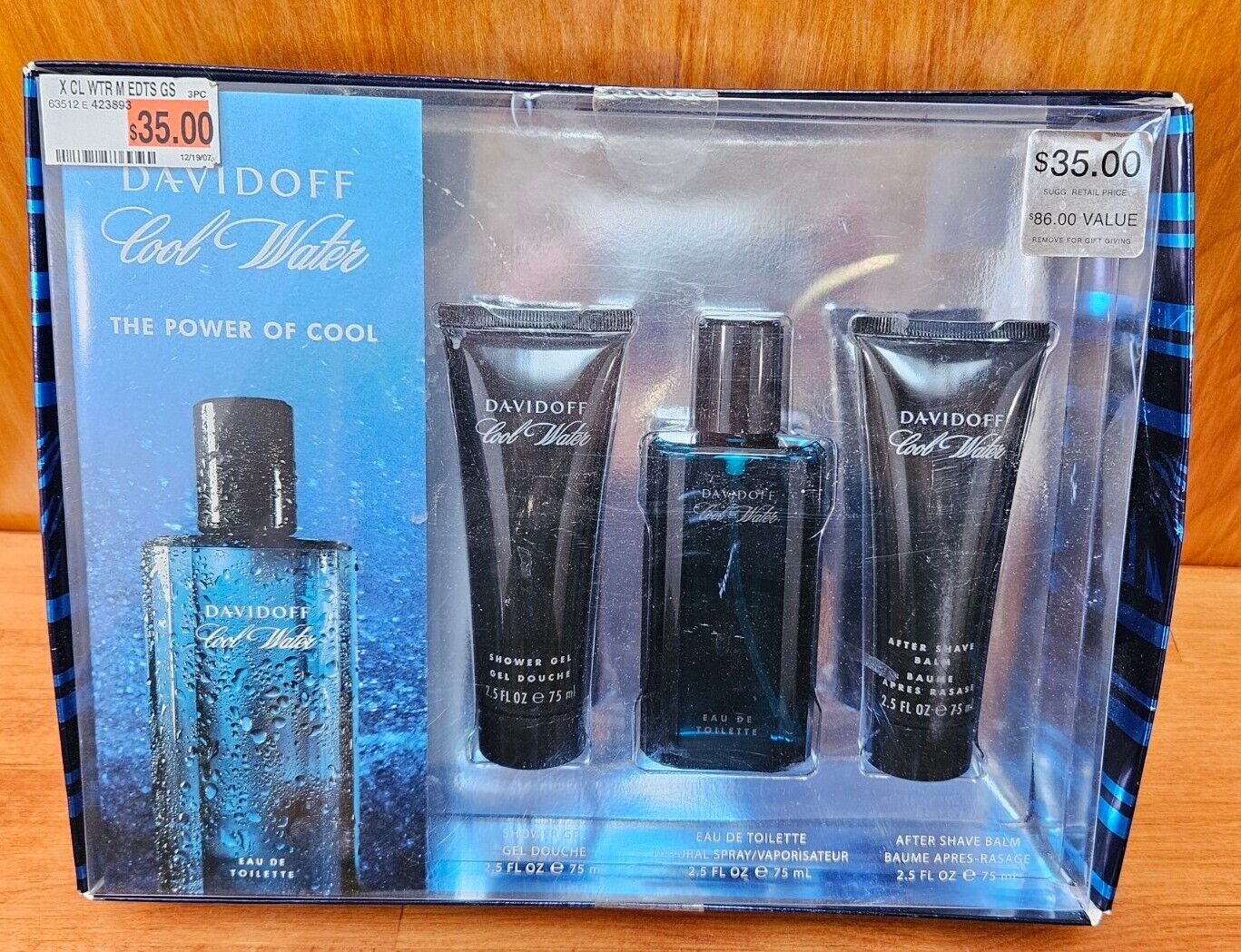 Davidoff Cool Water for Men Eau de Toilette Spray 2.5oz + Shower Gel, Aftershave