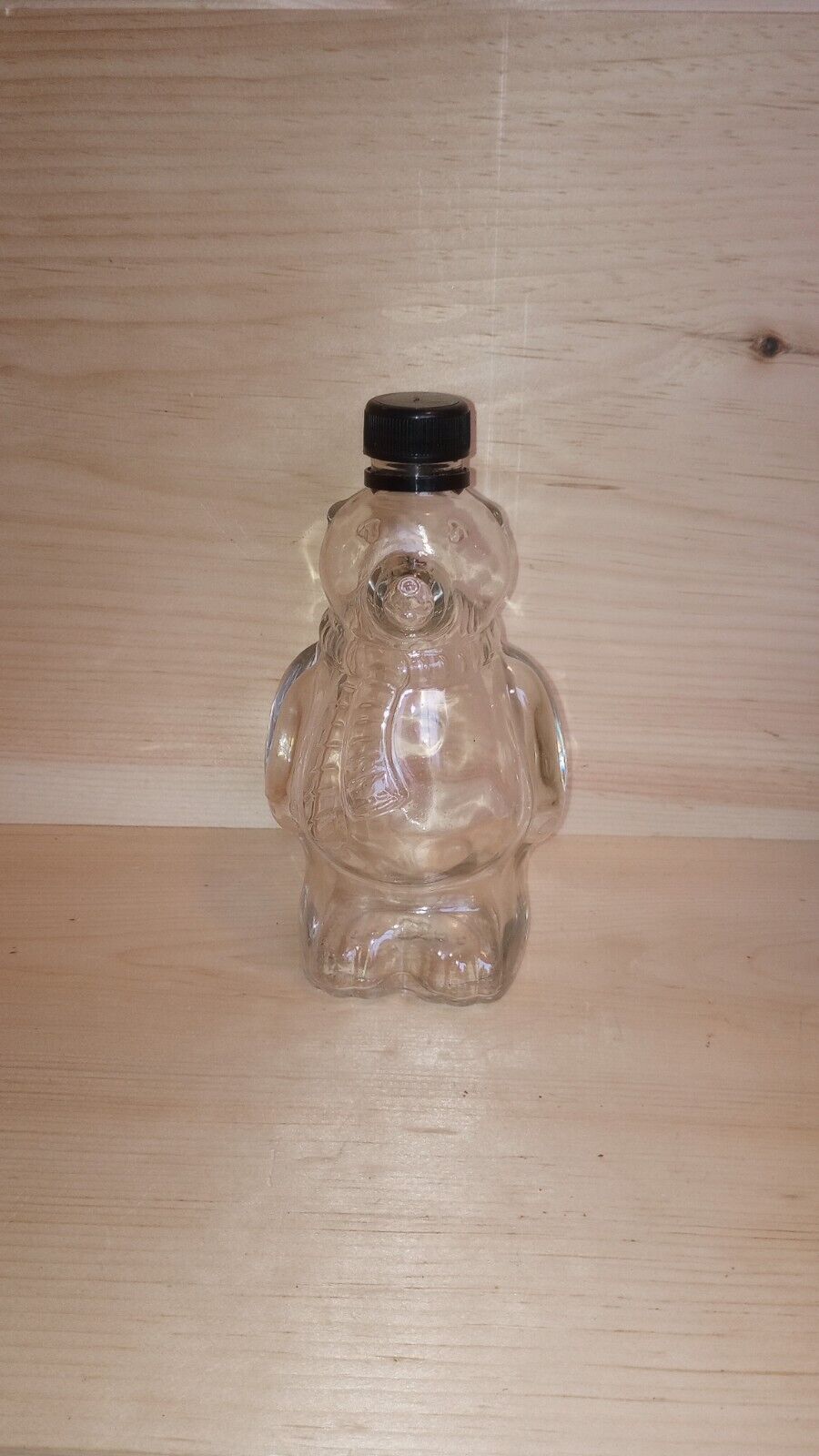 Vintage Clear Glass Figural Bear Bottle 