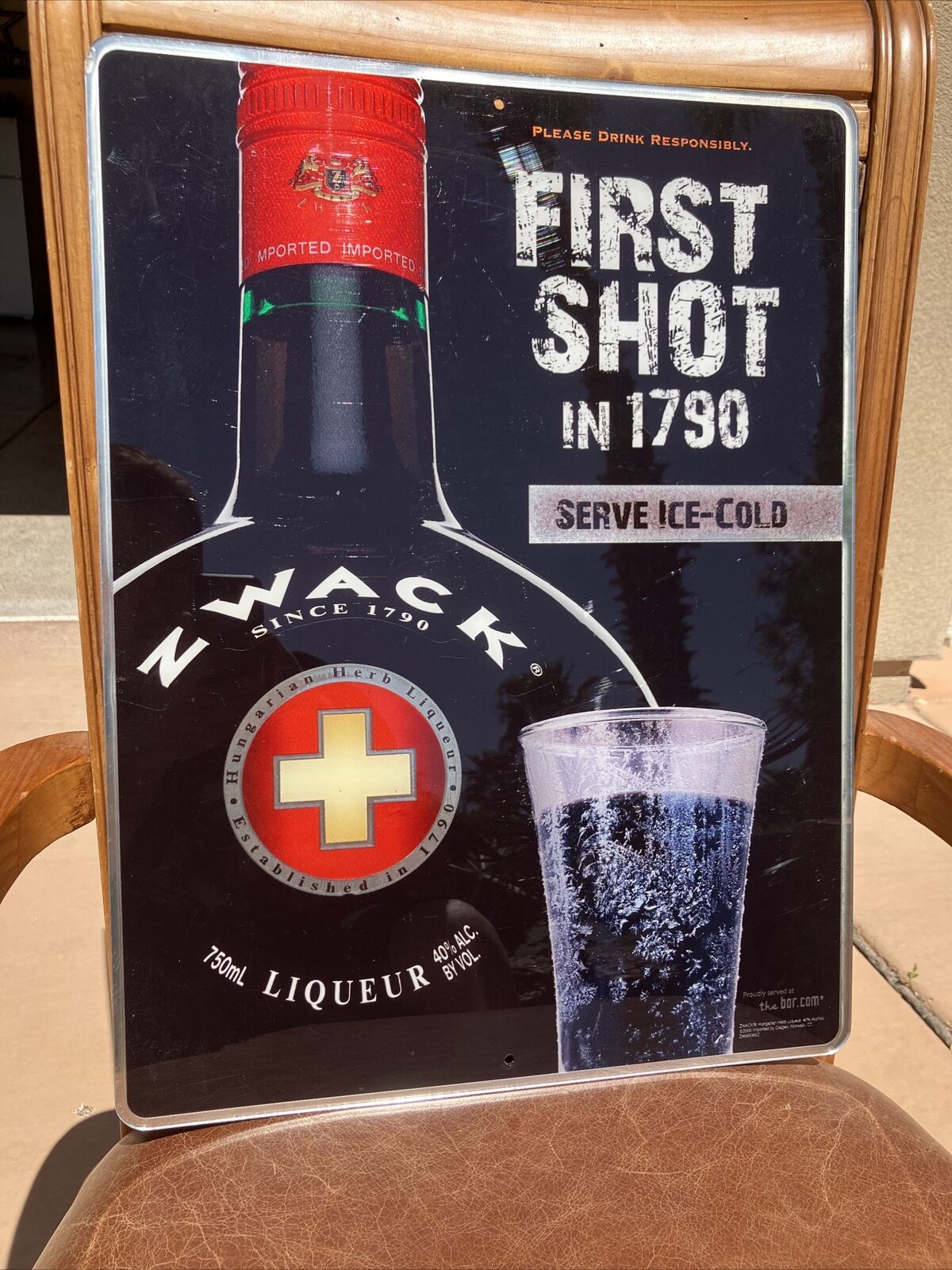Zwack Liqueur First Shot In 1790 Acrylic Beer Sign Bar Mancave 16”x21”