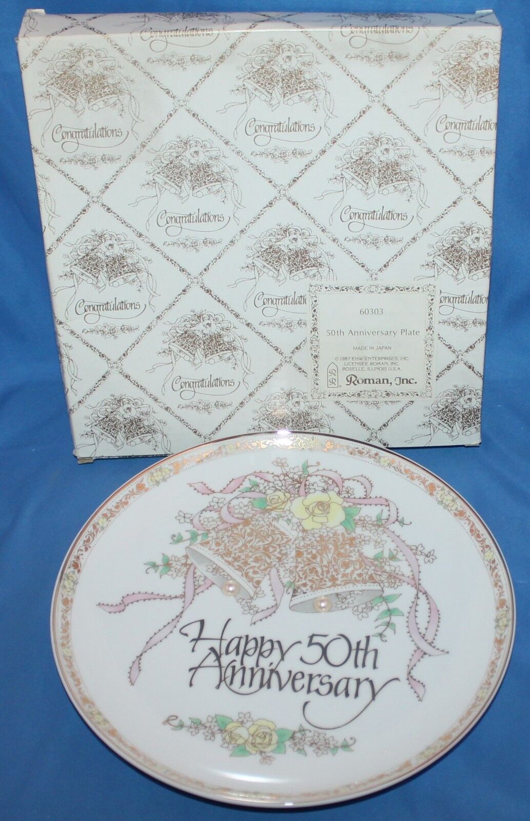 VINTAGE 1987 Roman Inc. 50th Anniversary Decorative Plate 60303