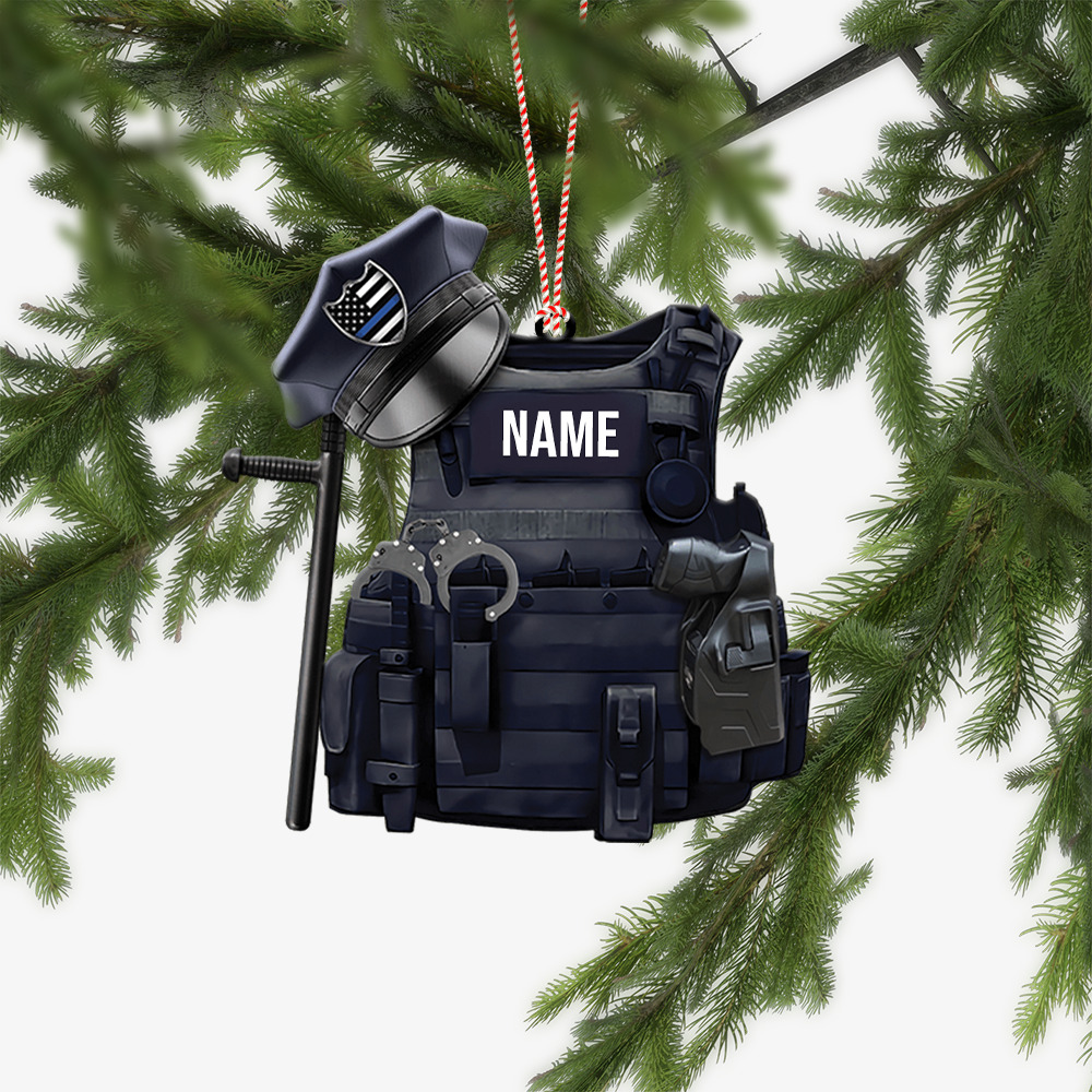 Personalized Police Officer Ornament, Police Car Ornament, Policeman Ornament