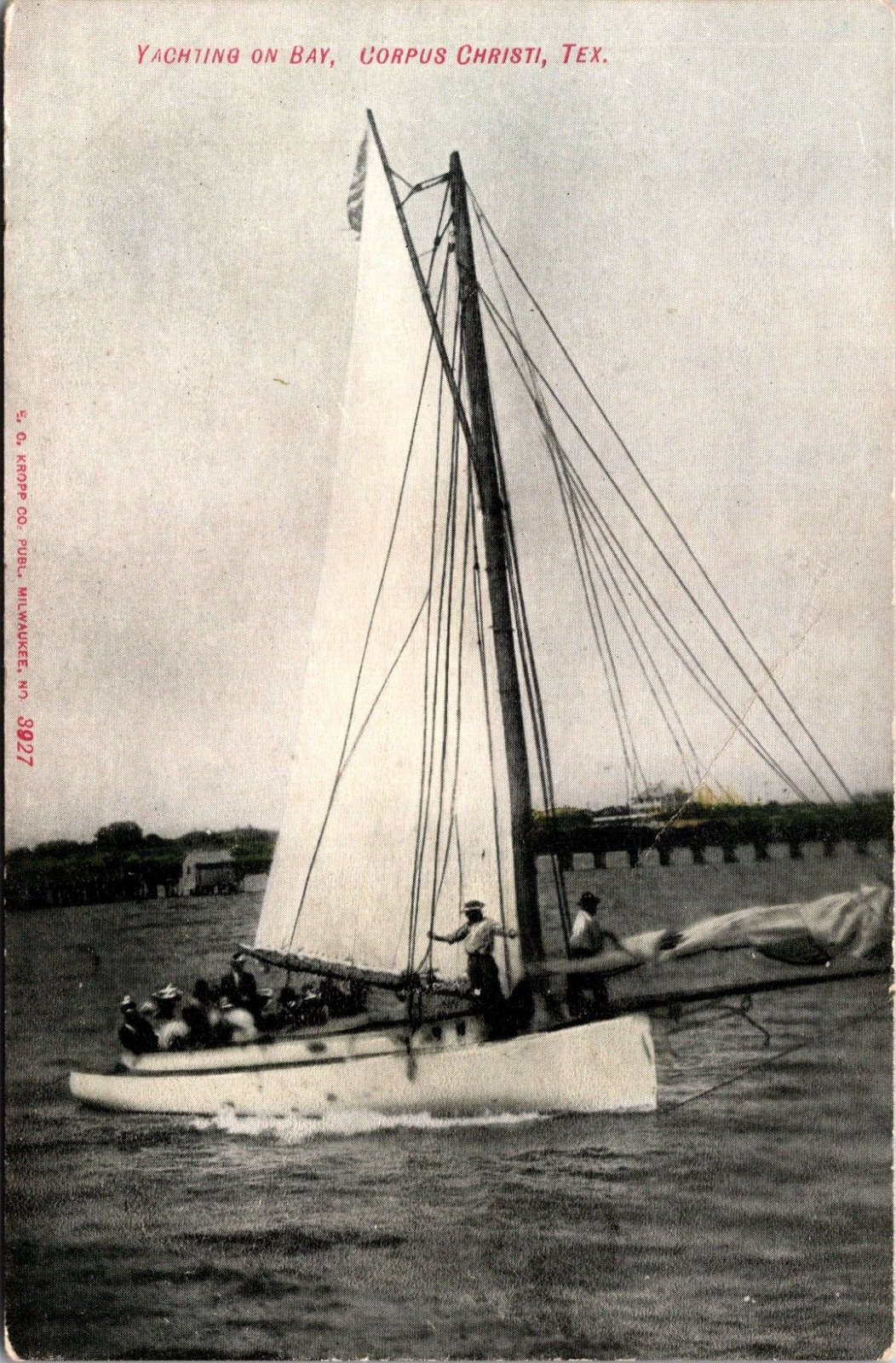 Yachting On Bay Corpus Christi Texas TX Vintage Postcard L66