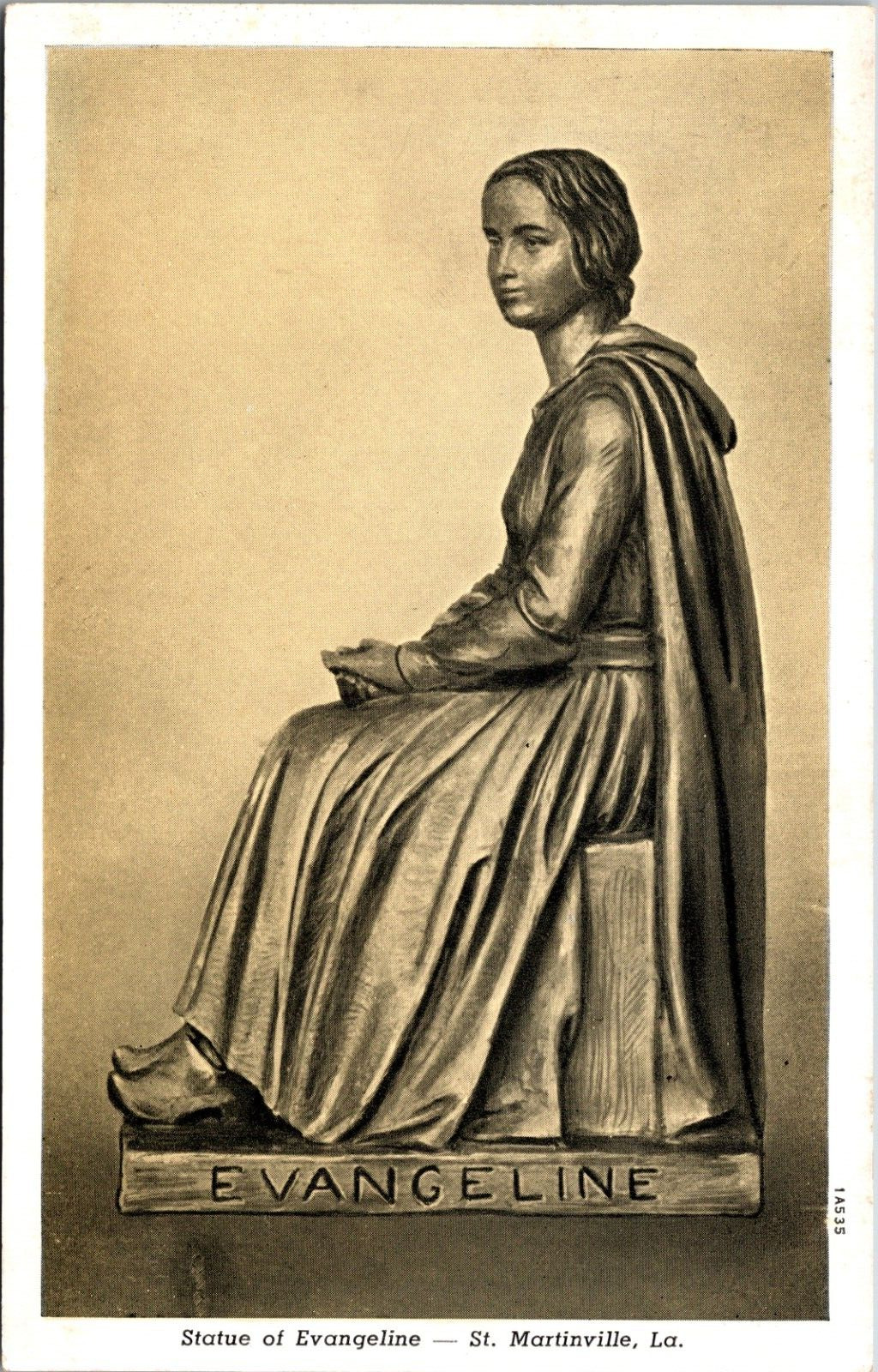 Statue of Evangeline, St. Martinville, Louisiana - Postcard