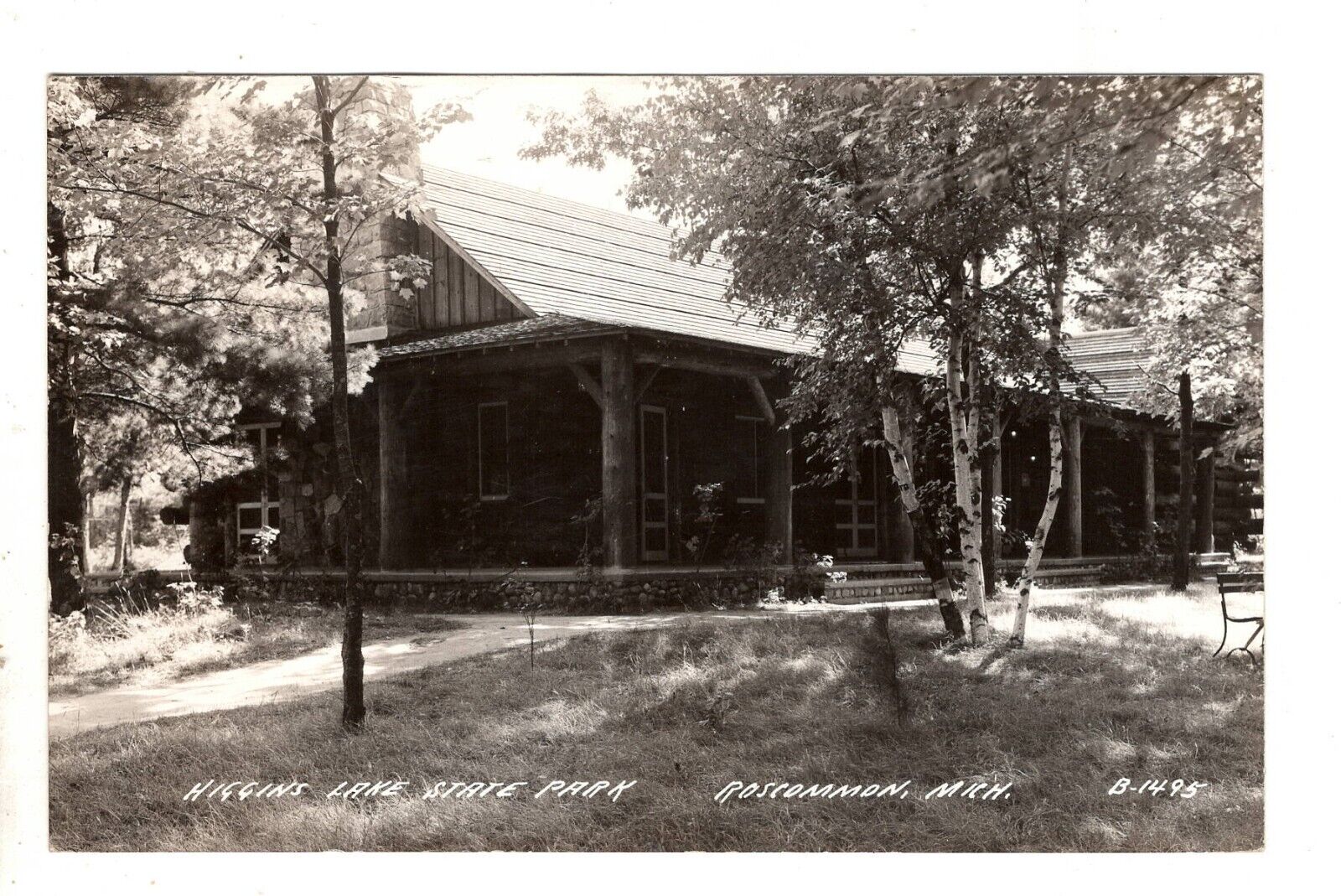 Roscommon Mi RPPC Higgins Lake State Park Vintage Postcard