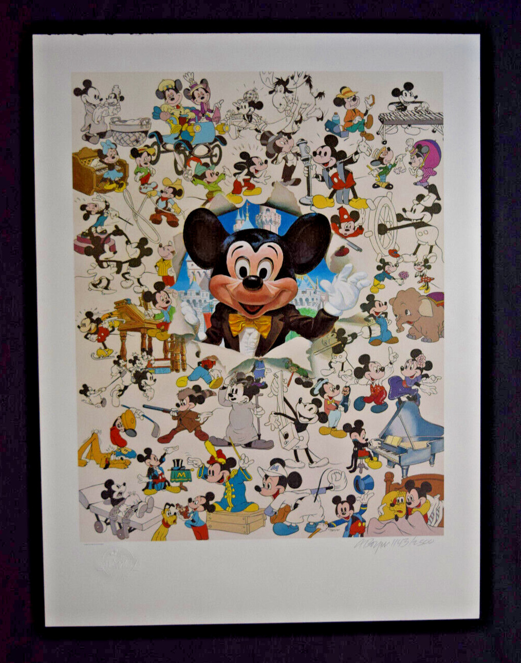 Mickey Mouse 1988 SIGNED Print Charles Boyer Cast Member Disney Lithograph 60th