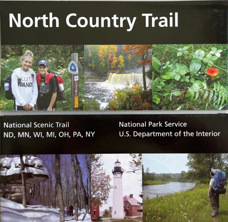 Newest NORTH COUNTRY TRAIL  NATIONAL PARK SERVICE UNIGRID BROCHURE Map  7 STATES