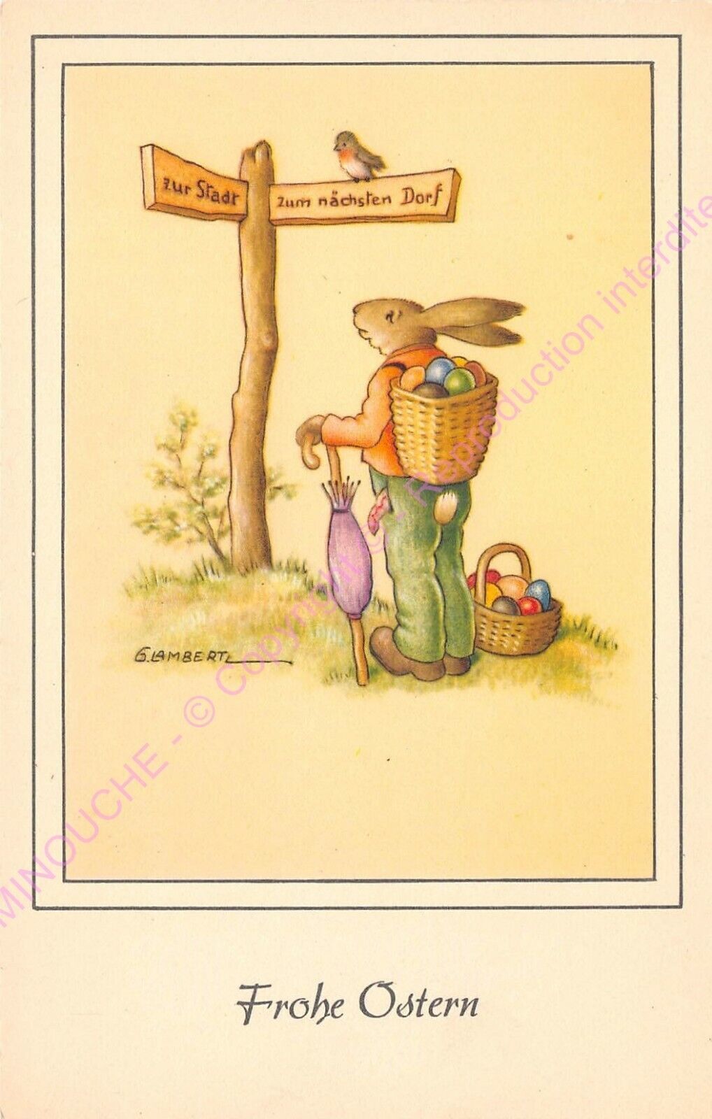 CPA Fantasy Easter Frohe Joyeuses Easter Rabbit n2