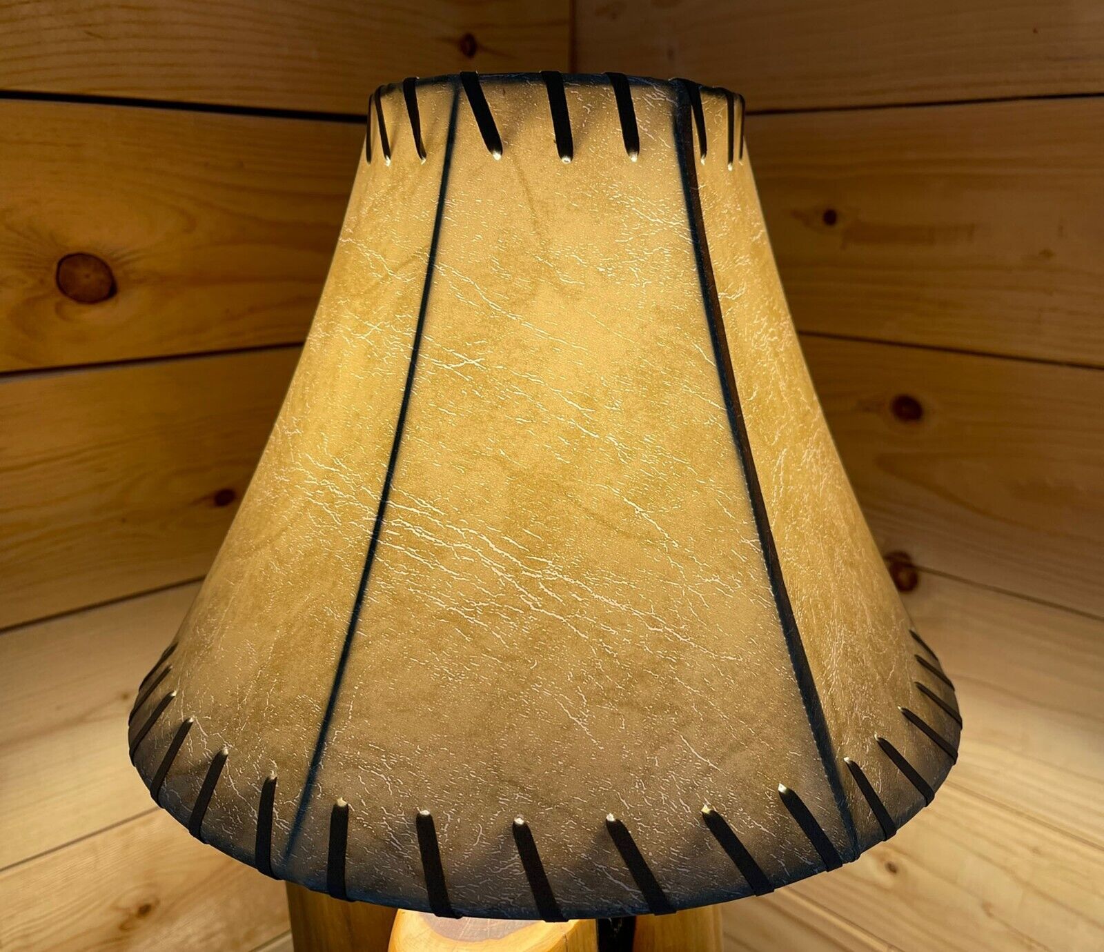 Rustic Faux Leather Bell Lamp Shade - 12\