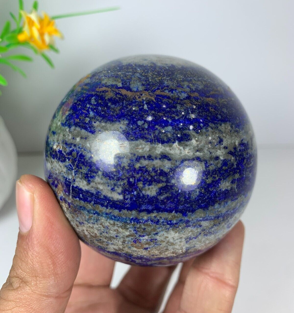 530 Gram Natural Lapis lazuli Sphere Quartz Crystals Reiki ball Healing Stone