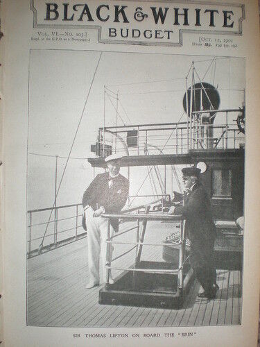 Printed Photo Sir Thomas Lipton on yacht Erin 1901