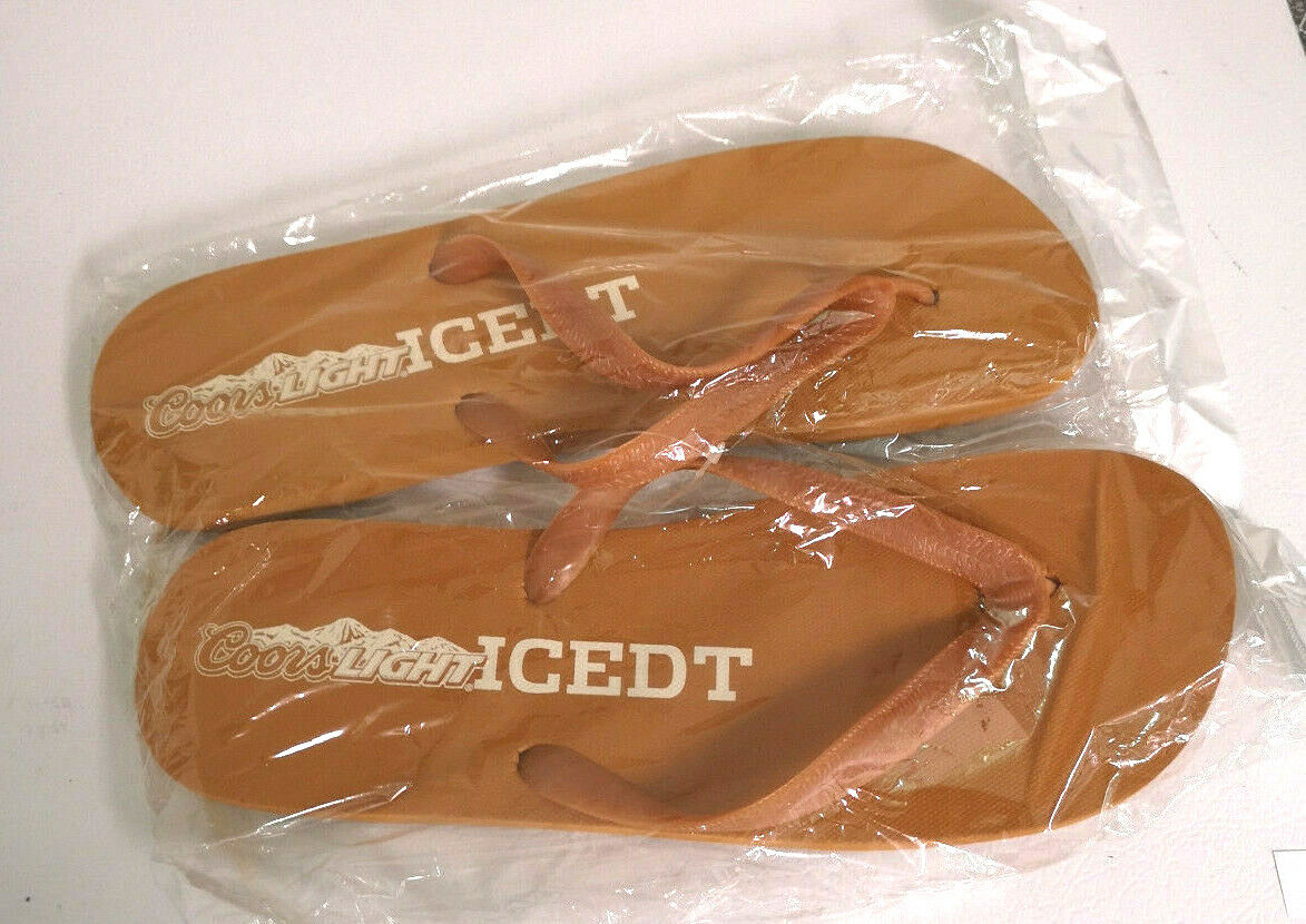 Coors Light Iced T Flip-Flops.New in Package. Seldom Seen. Dare I say RARE. 12\