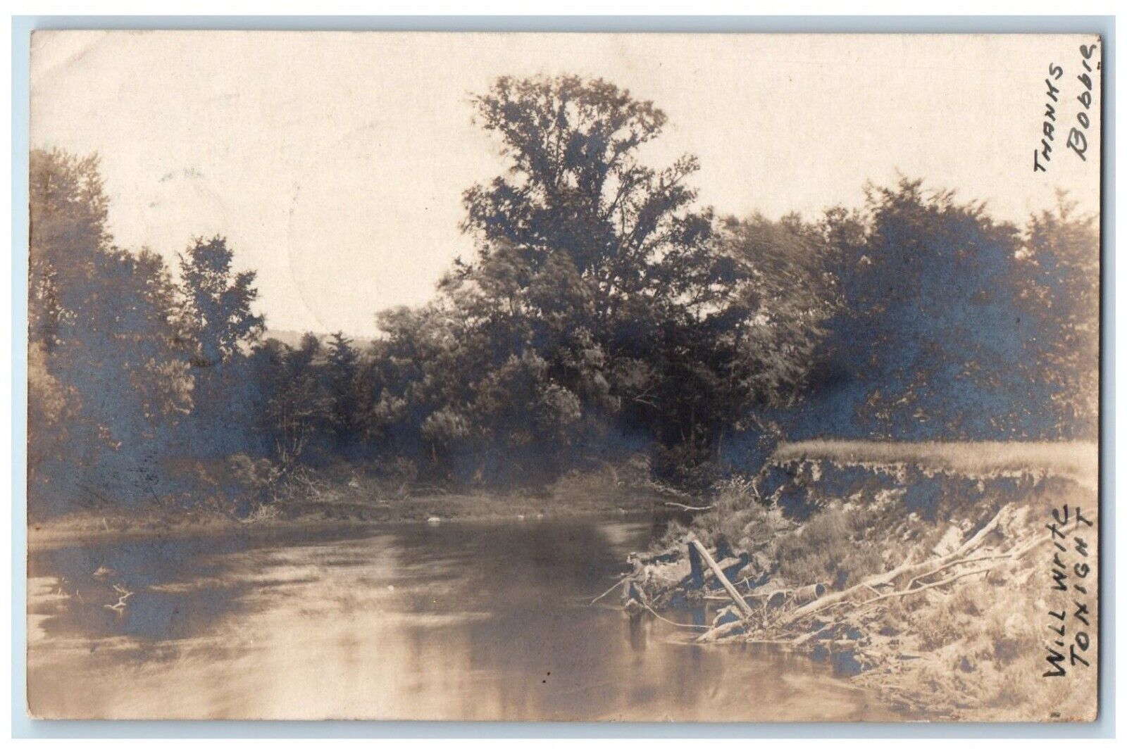 c1905 River Scene View Sheffield Massachusetts MA Antique RPPC Photo Postcard