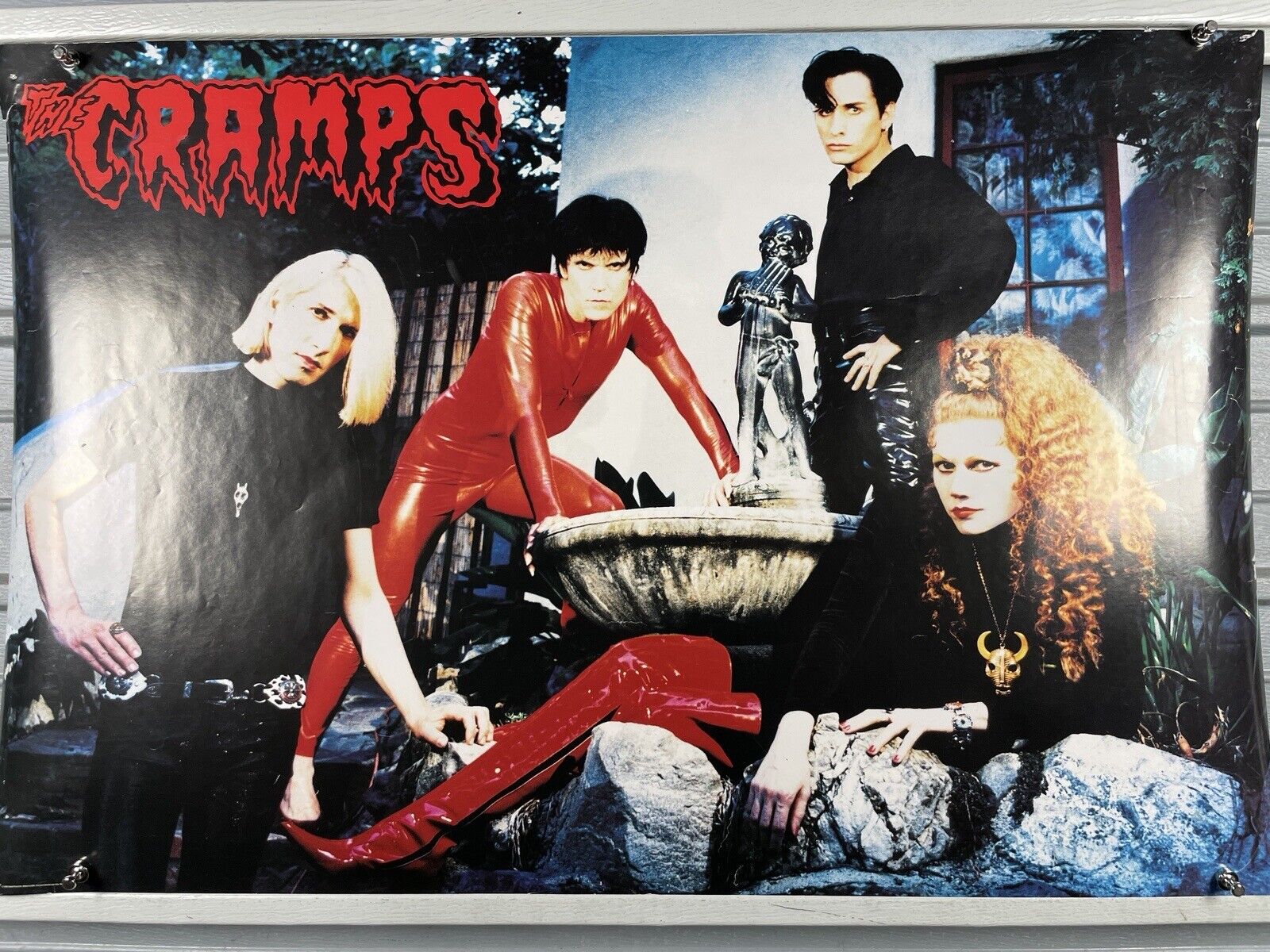 The Cramps Poster Vintage 90s Flamejob 2-Sided Promo 1994 Giant Records Lux Ivy