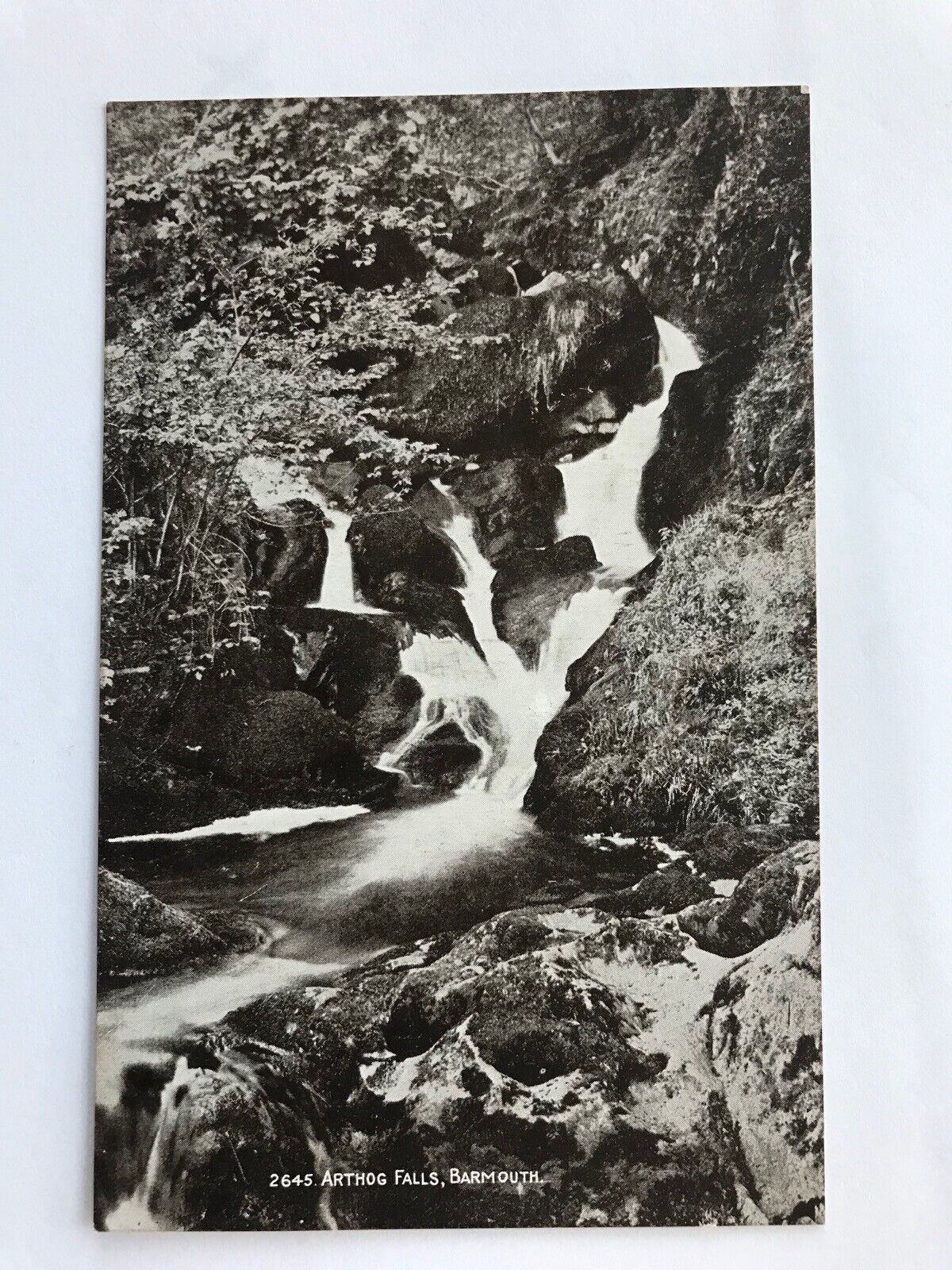 Arthog Falls, Barmouth.  Postcard. 