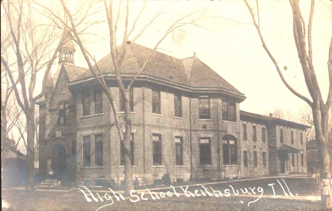1908   KEITHSBURG   IL Illinois   HIGH SCHOOL   real photo RPPC Postcard