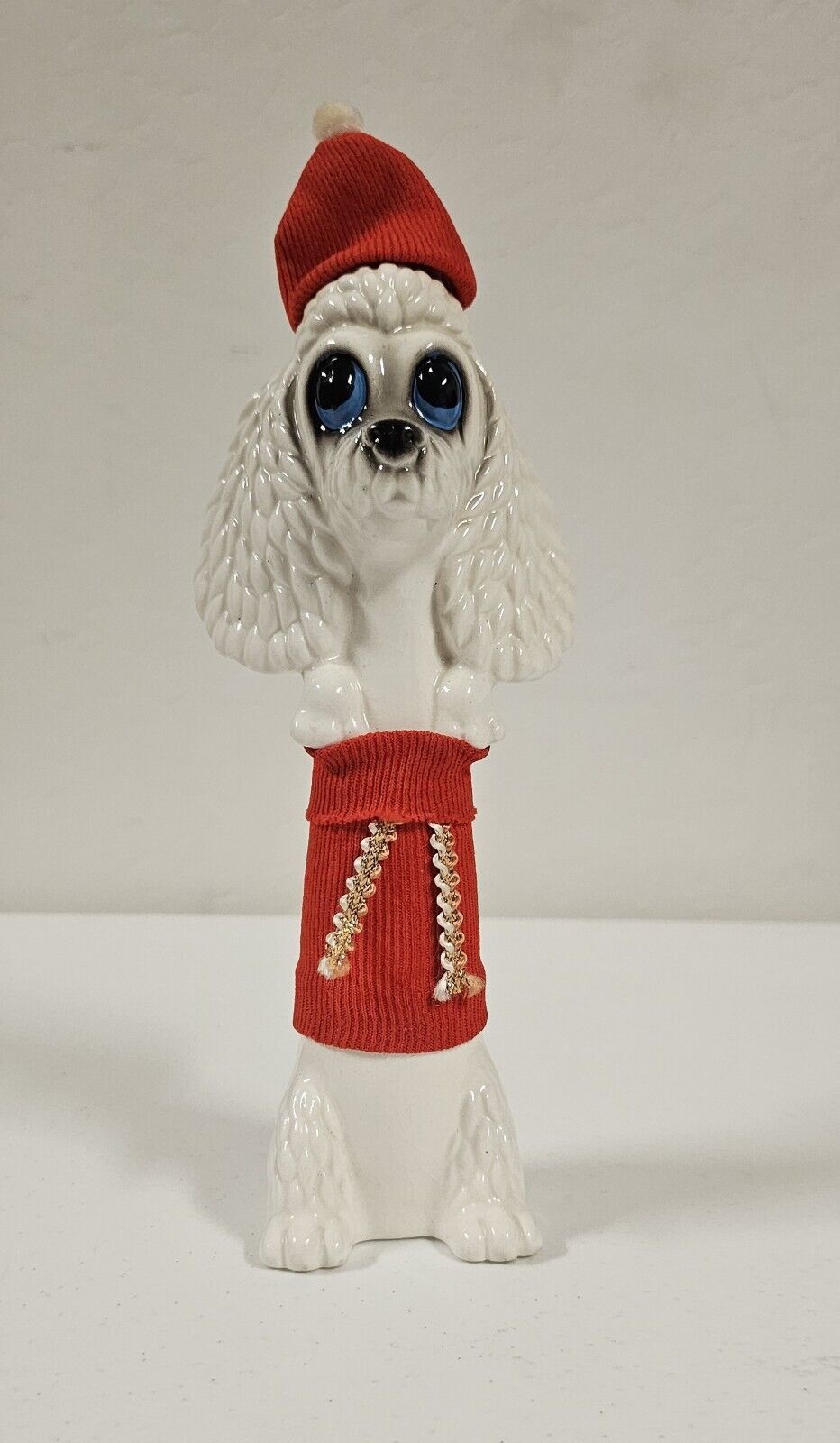 1950's Vintage Brinns Comical Poodle In Santa Outfit Figurine 9” Tall RARE