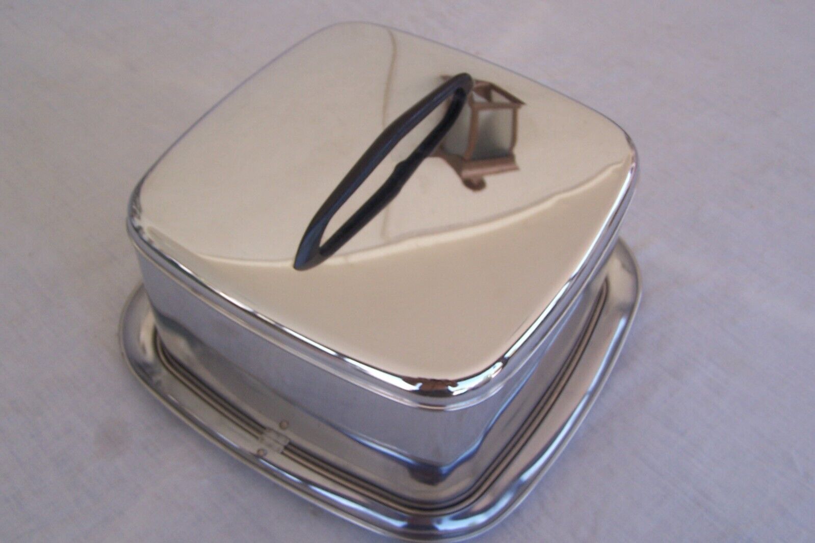 Chrome Mid Century Modern Lincoln Beautyware Cake Carrier Saver PRISTINE COND