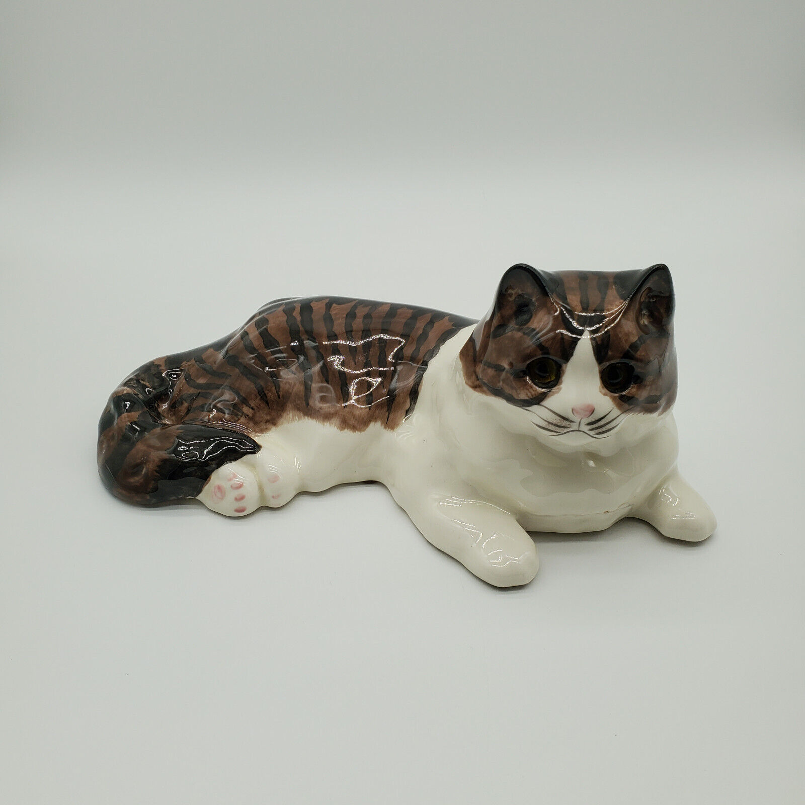 Vintage Realistic Large Ceramic Cat Figurine