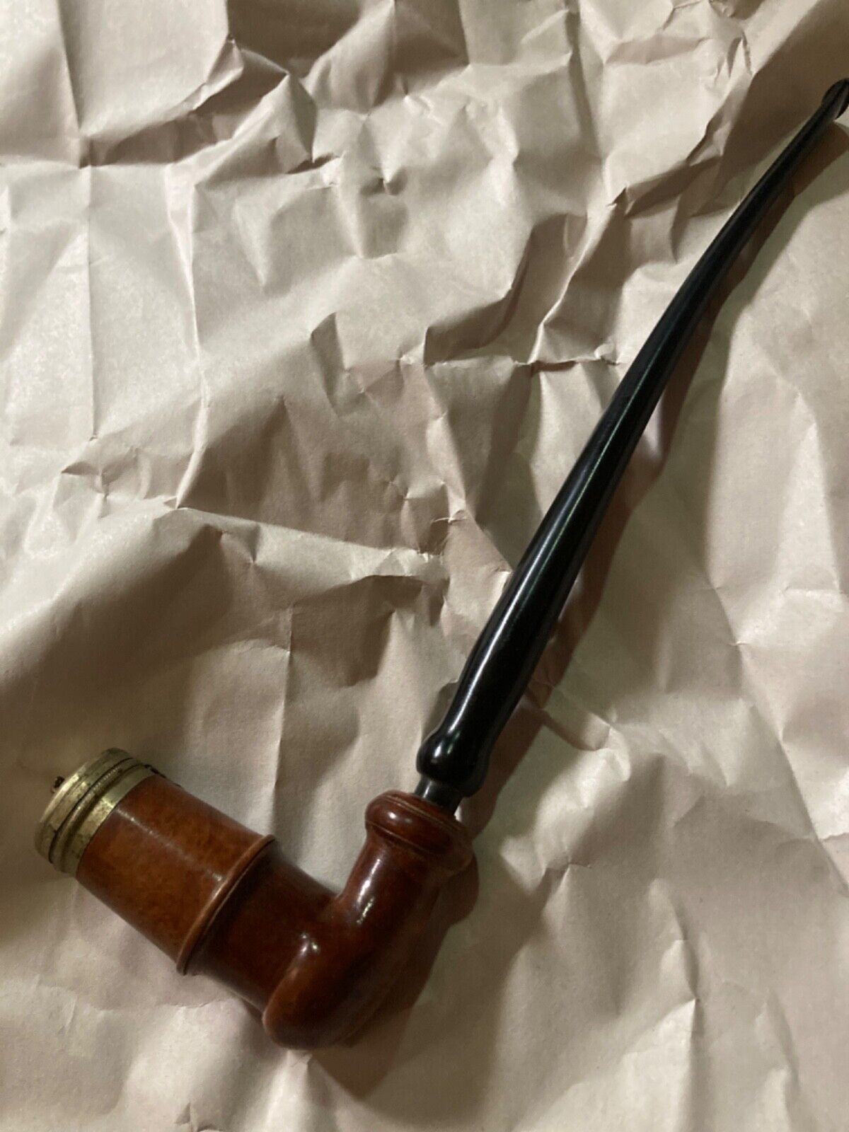 Beautiful Long churchwarden Prince Carved Briar Tobacco Pipe - Nice Gift