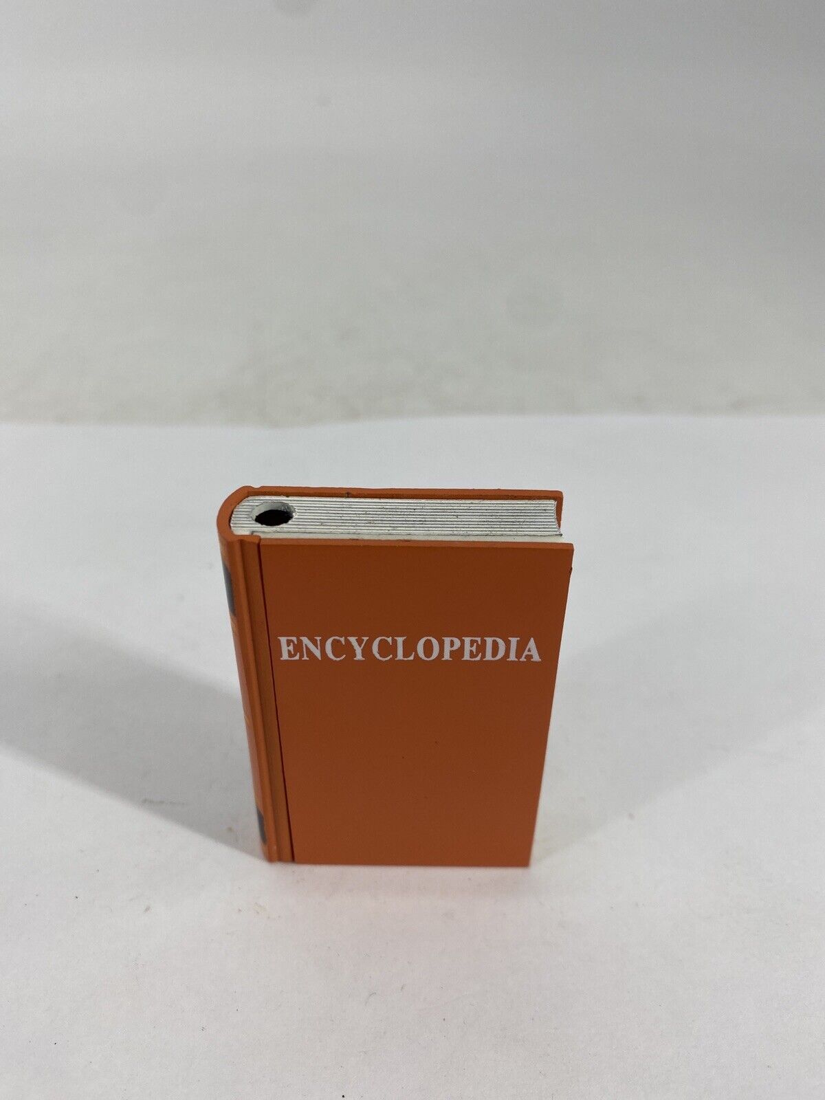 RARE Vintage Novelty Encyclopedia Book Pocket Lighter Refillable Butane Orange
