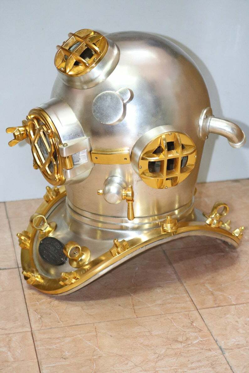 US Navy Boston Copper Brass Diving Helmet  Mark V Heavy Helmet replica
