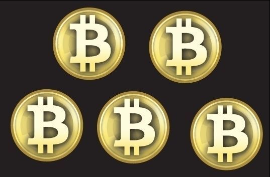 Bitcoin BTC gold 5 pack stickers decal 