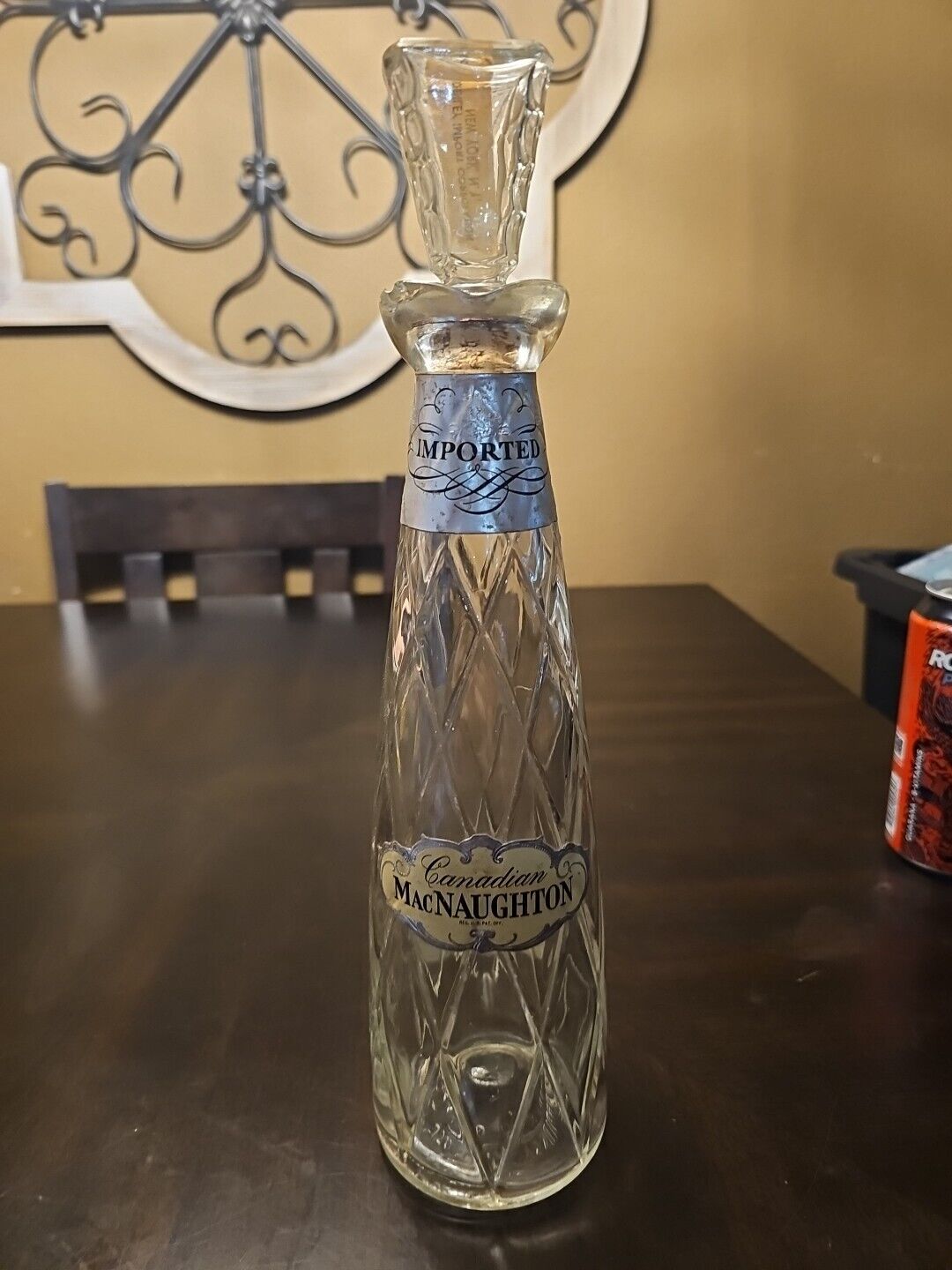 Vintage Rare Canadian MacNaughton Liquor Clear Bottle Decanter 