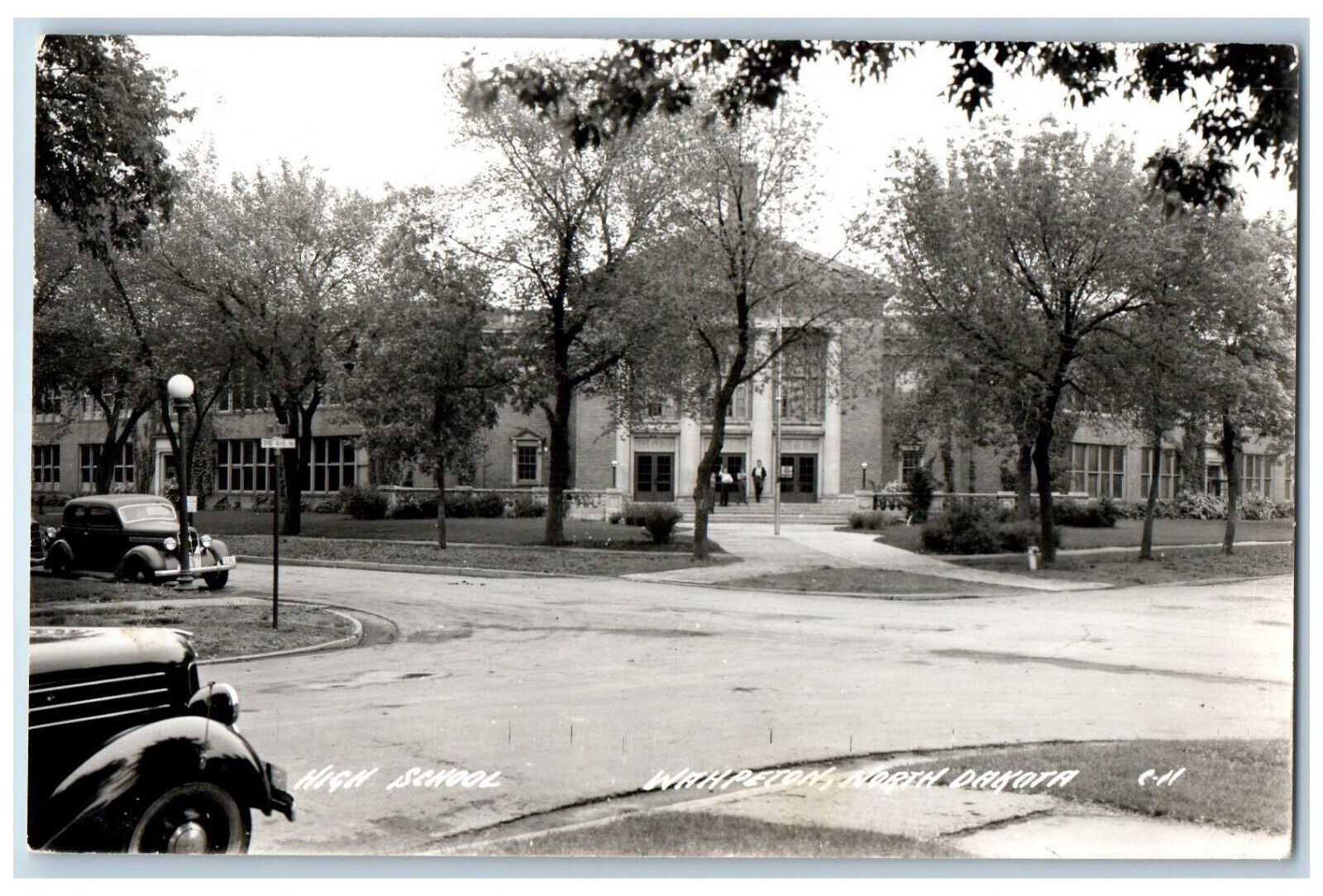 Wahpeton North Dakota ND Postcard High School View 1948 Posted RPPC Photo