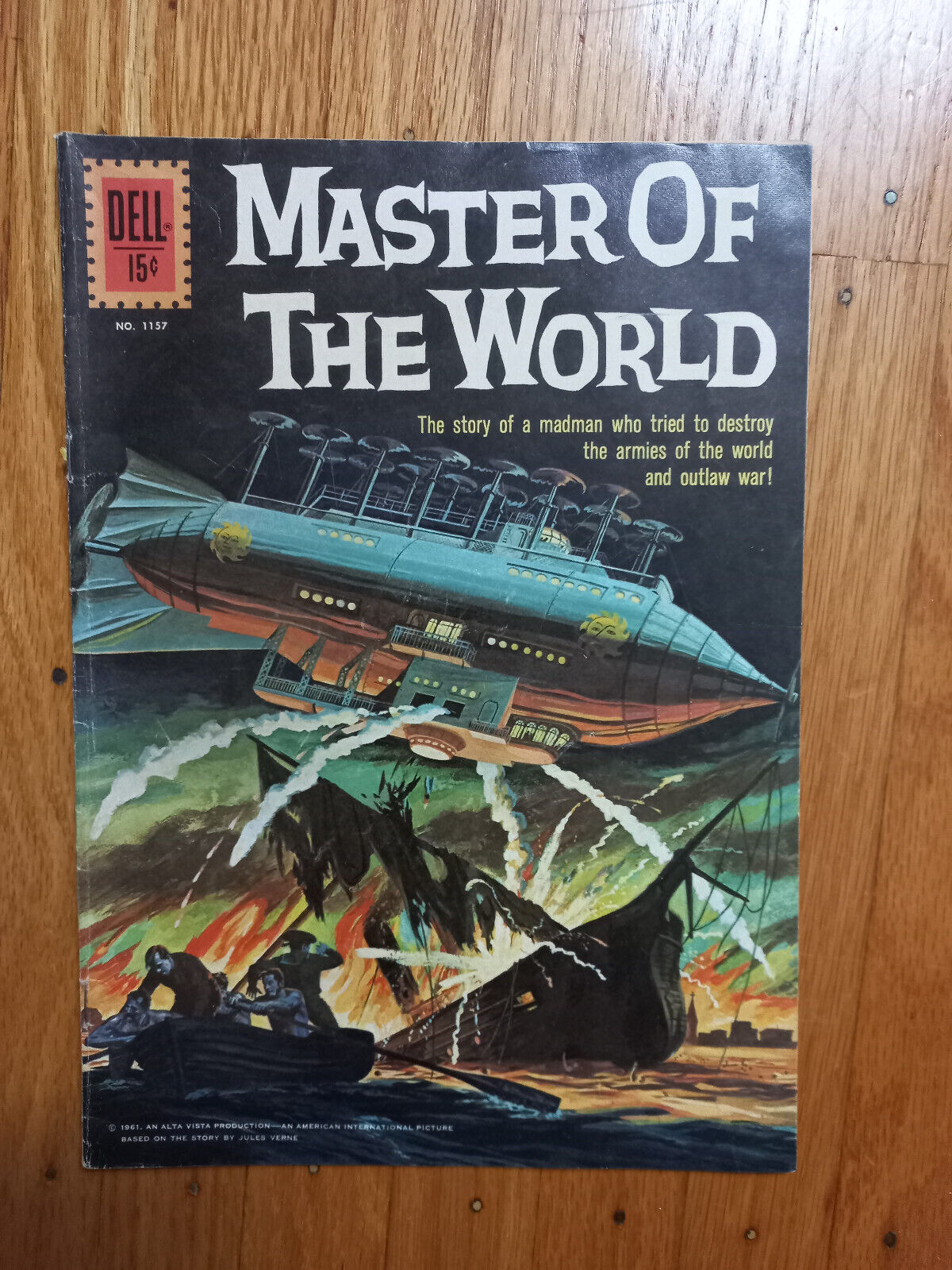 MASTER OF THE WORLD  FC Four Color 1157   Dell Comic 1961 Movie painted cover