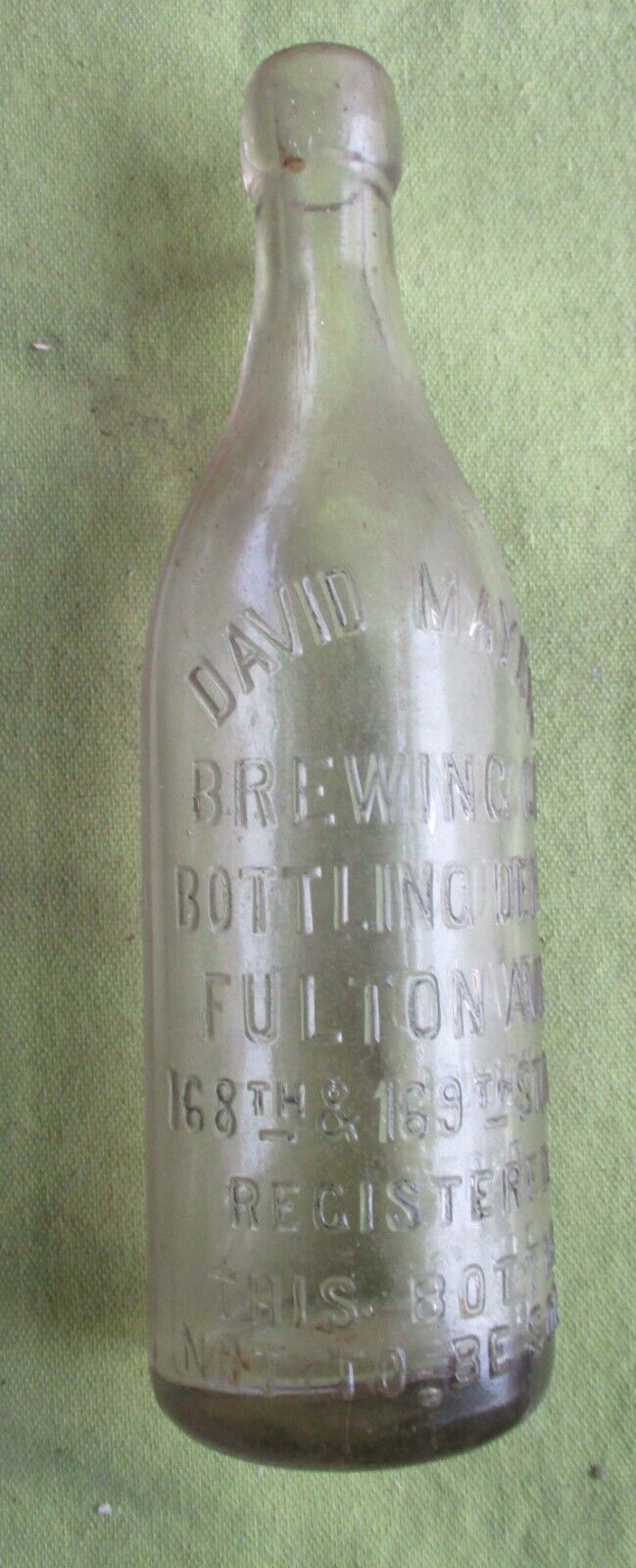 DAVID MAYER BREWING CO. BEER BOTTLE FULTON AVE NYC