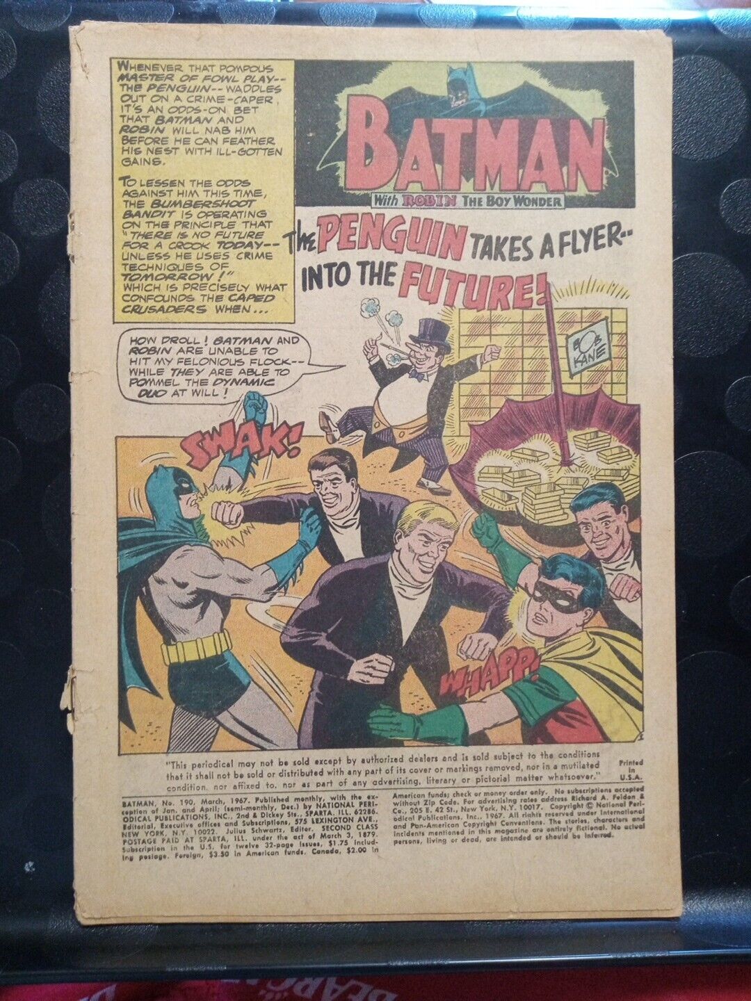 Batman #190 ORIGINAL Vintage 1967 DC Comics Penguin No Cover