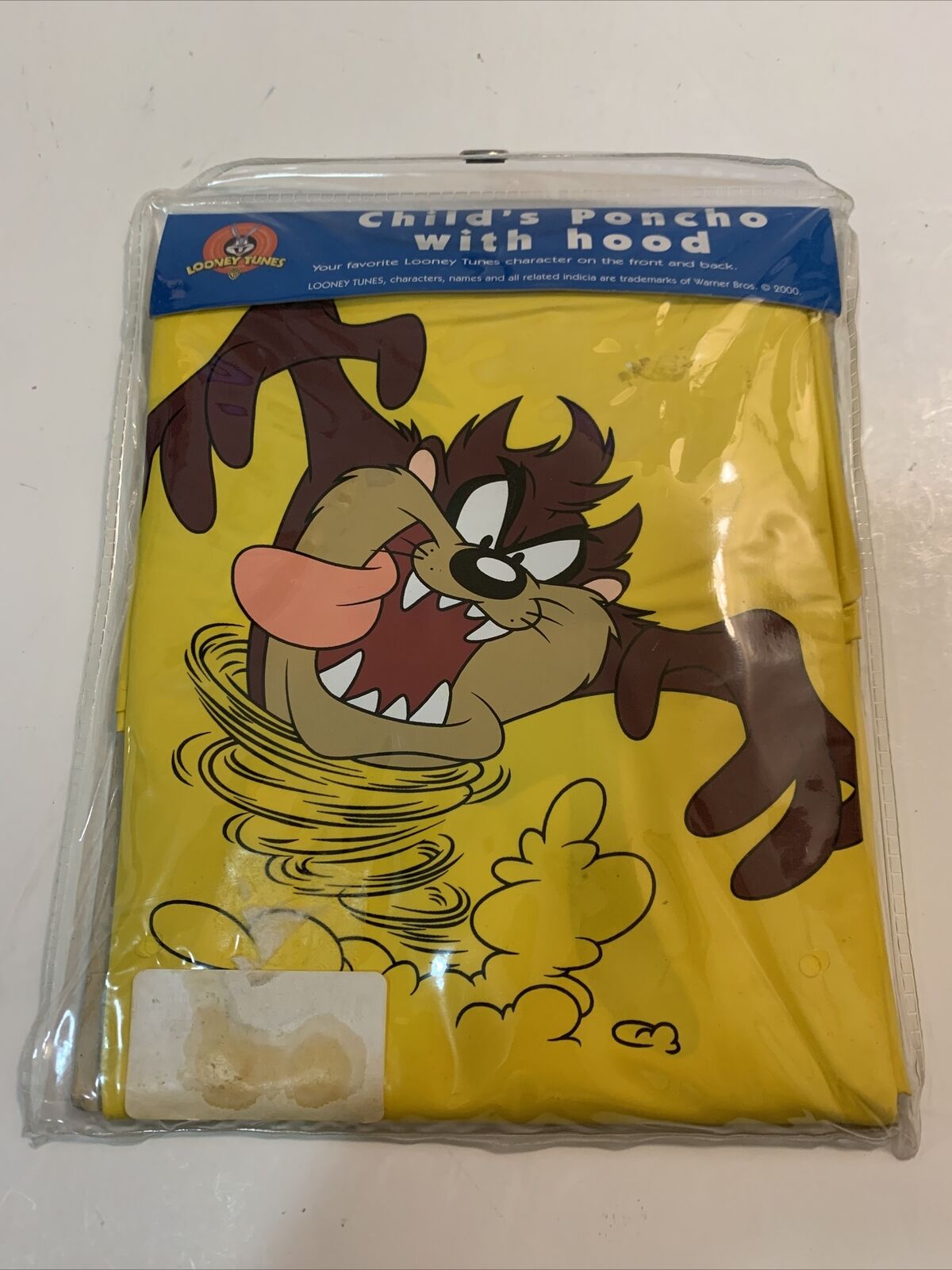 Looney Tunes Child’s Poncho With Hood Tazmanian Devil NEW