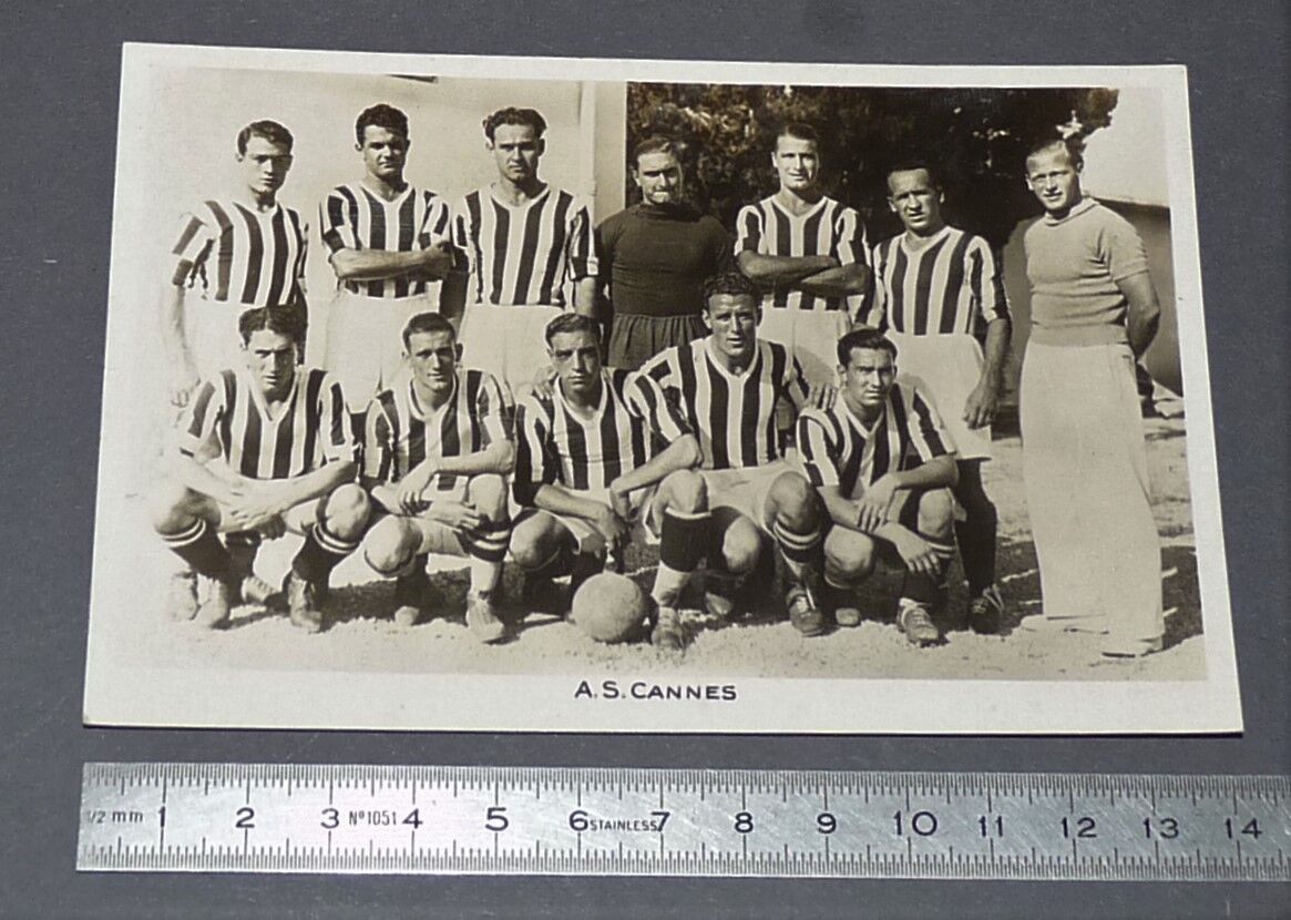 RARE FOOTBALL PHOTO CPA FORMAT 1935-1936 AS CANNES LA BOCCA DRAGONS ASC