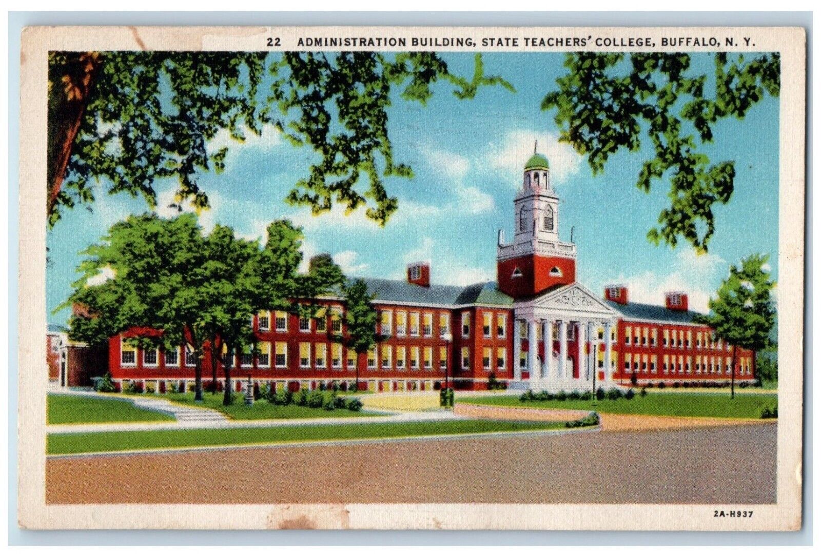 1939 Administration Building State Teachers College Buffalo New York NY Postcard