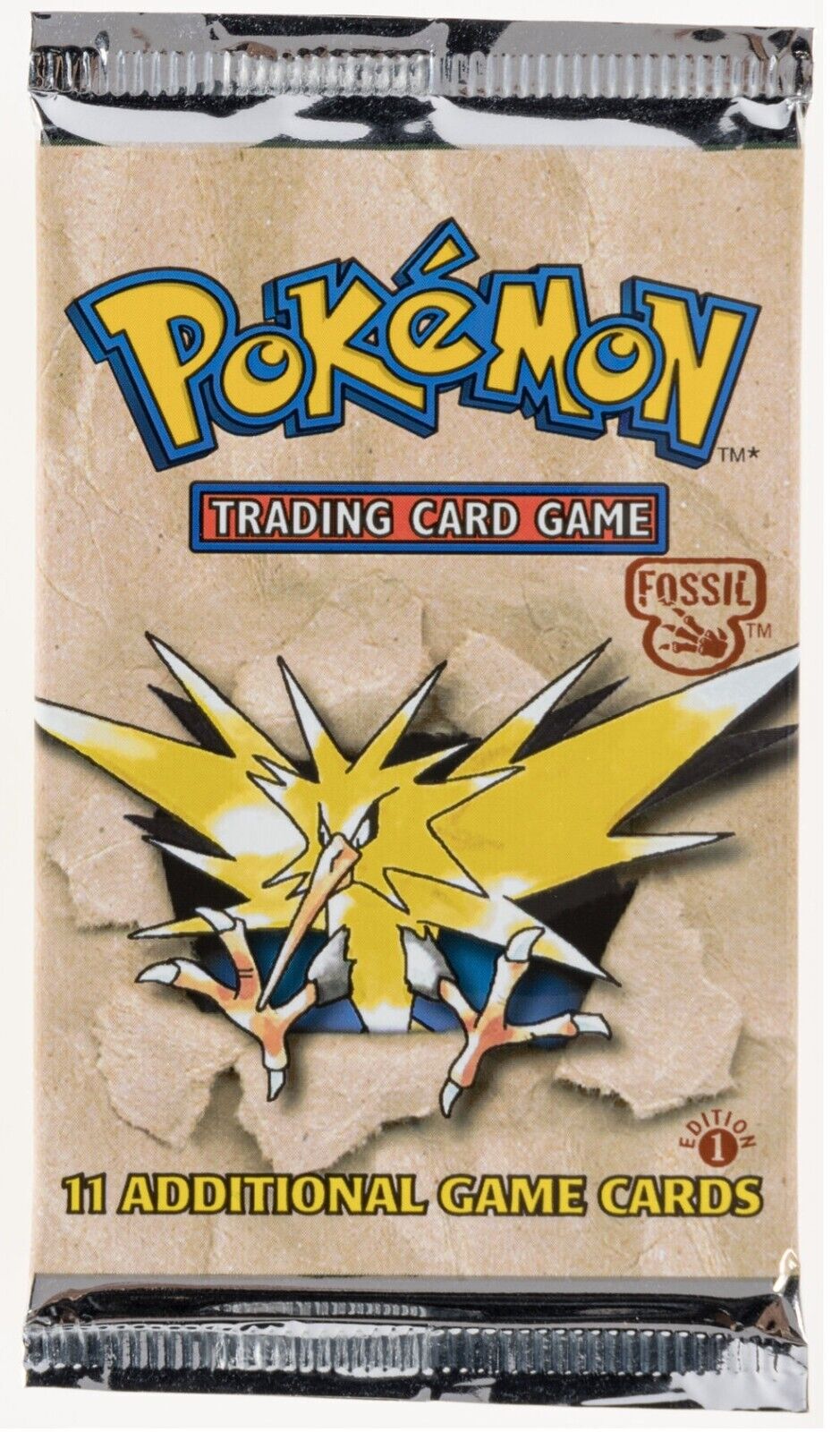 1999 Pokemon 1st Edition Fossil Set Zapdos Art Sealed Booster Pack