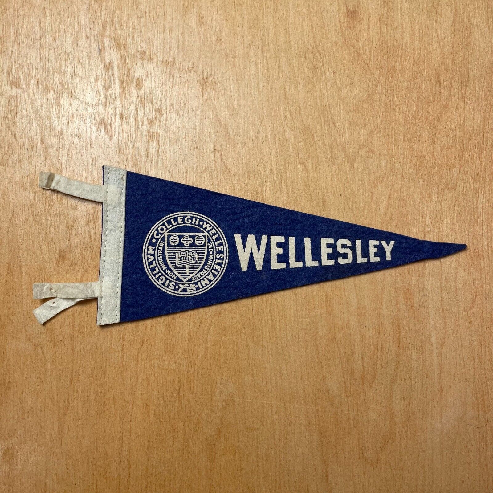 Vintage 1950s Wellesley College 4x9 Felt Pennant Flag