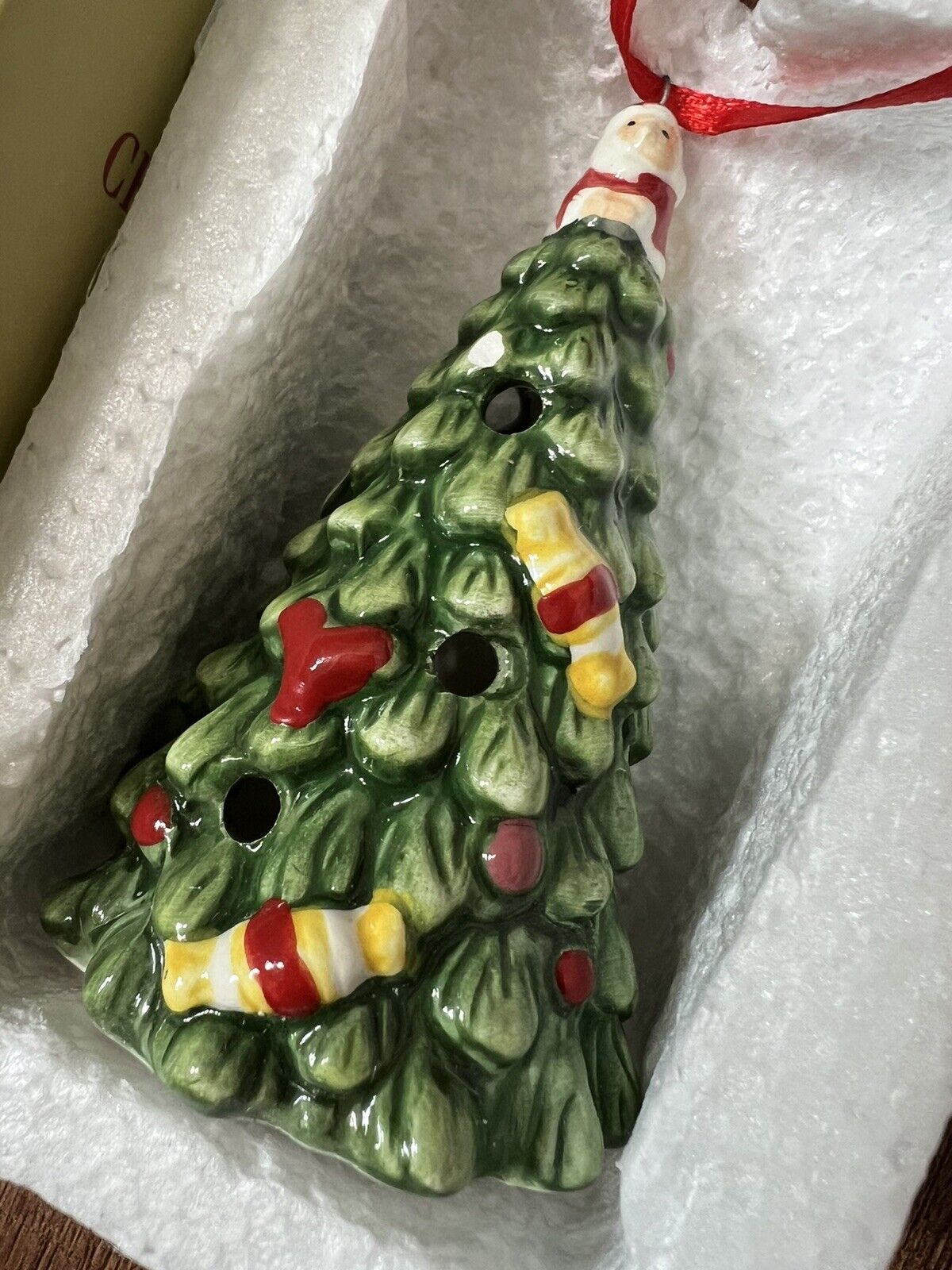 Spode Christmas Tree Ornament Light Up New In Box Ceramic