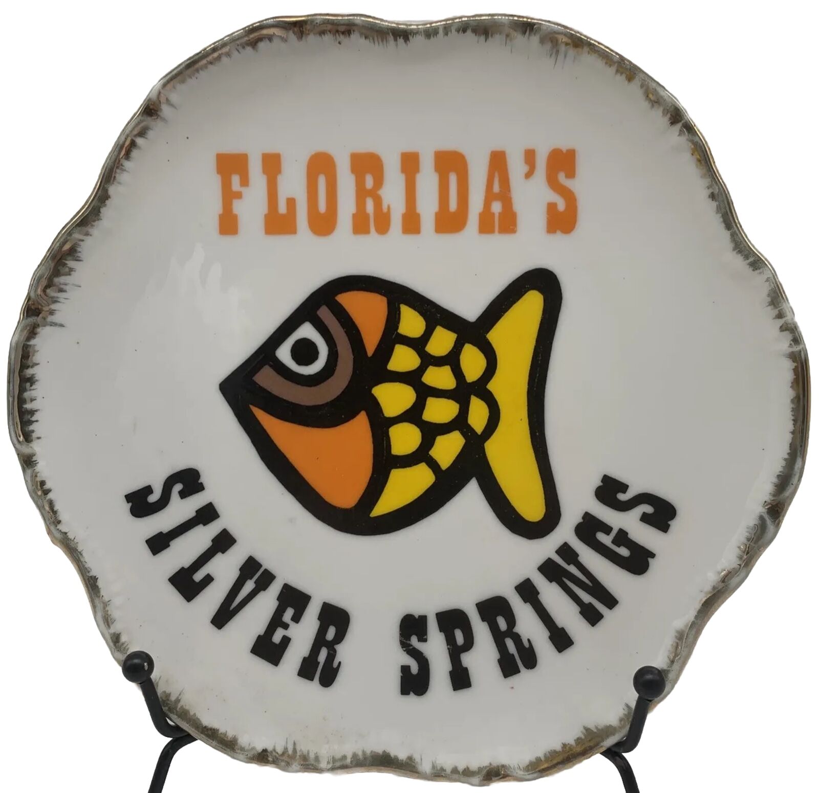 Florida’s Silver Springs Collector Plate Gold Rim 7\
