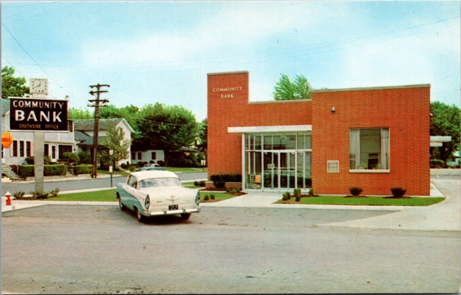 Postcard The Community Bank in Napoleon, Ohio