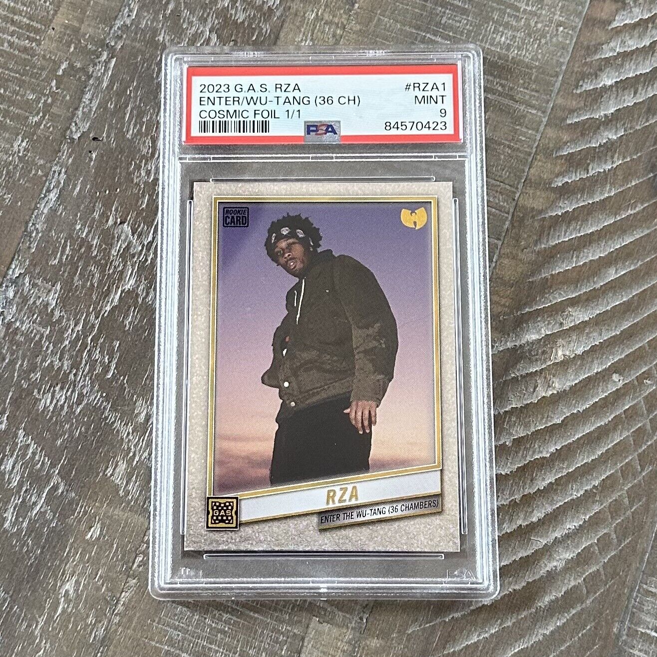 2023 G.A.S. Trading Cards RZA Wu-Tang 1/1 Cosmic Foil PSA 9 Mint