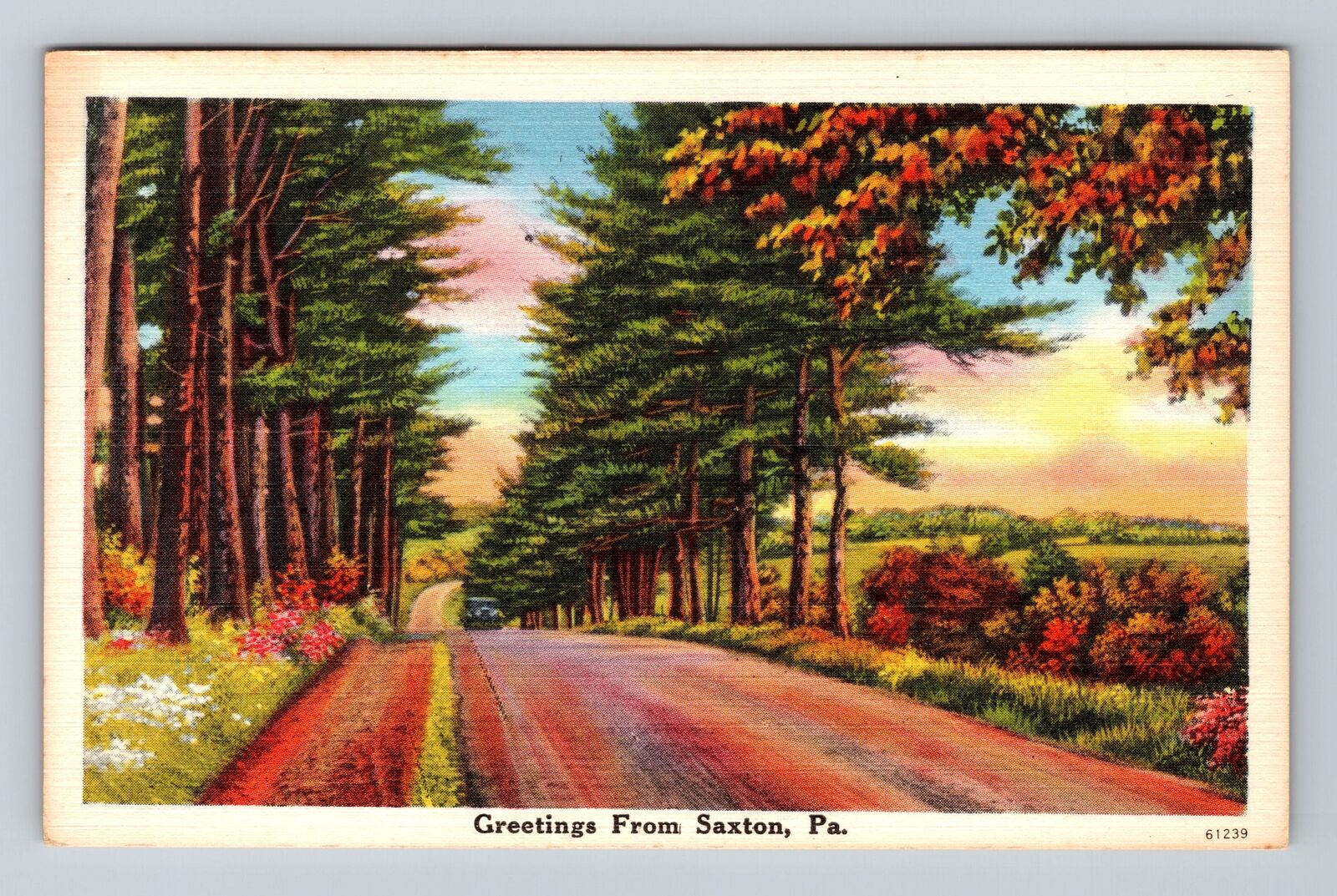 Saxton PA-Pennsylvania, Greetings from Saxton Scenic Country Vintage Postcard