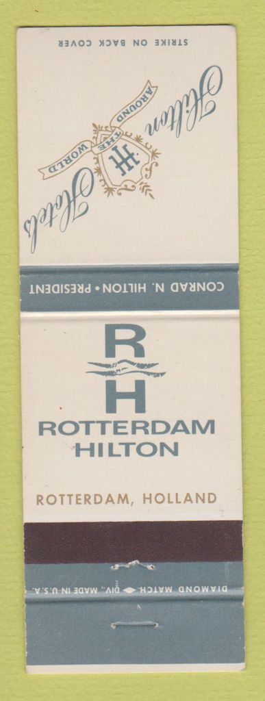 Matchbook Cover - Hilton Hotel Rotterdam Holland